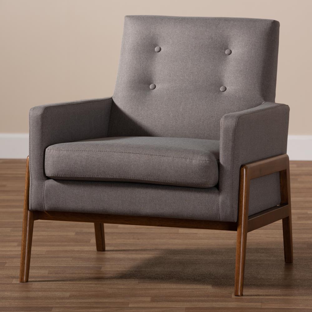 Baxton Studio Perris Midcentury Gray Accent Chair in the Chairs