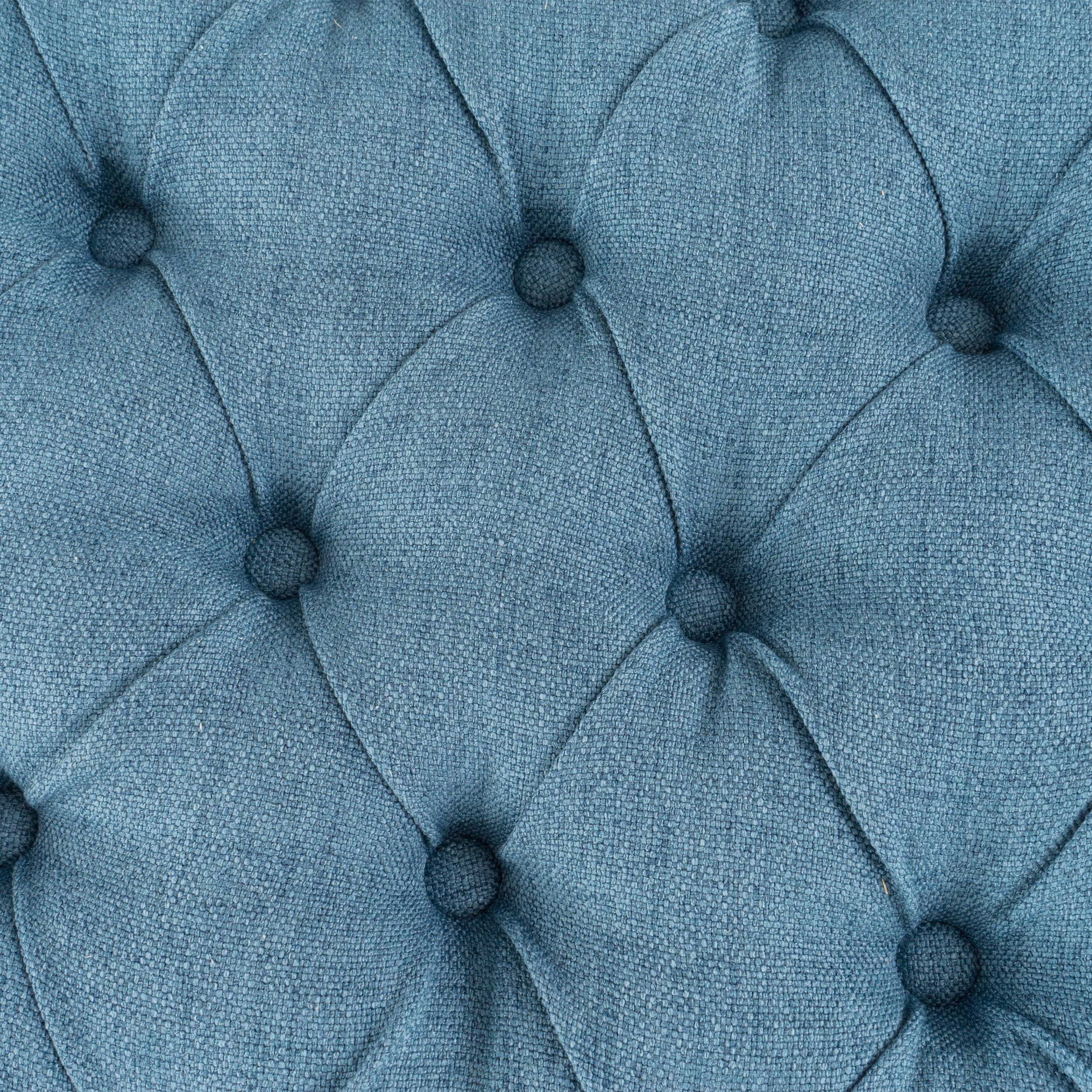 Juliana Oversized Blue Tufted Storage Ottoman Bench