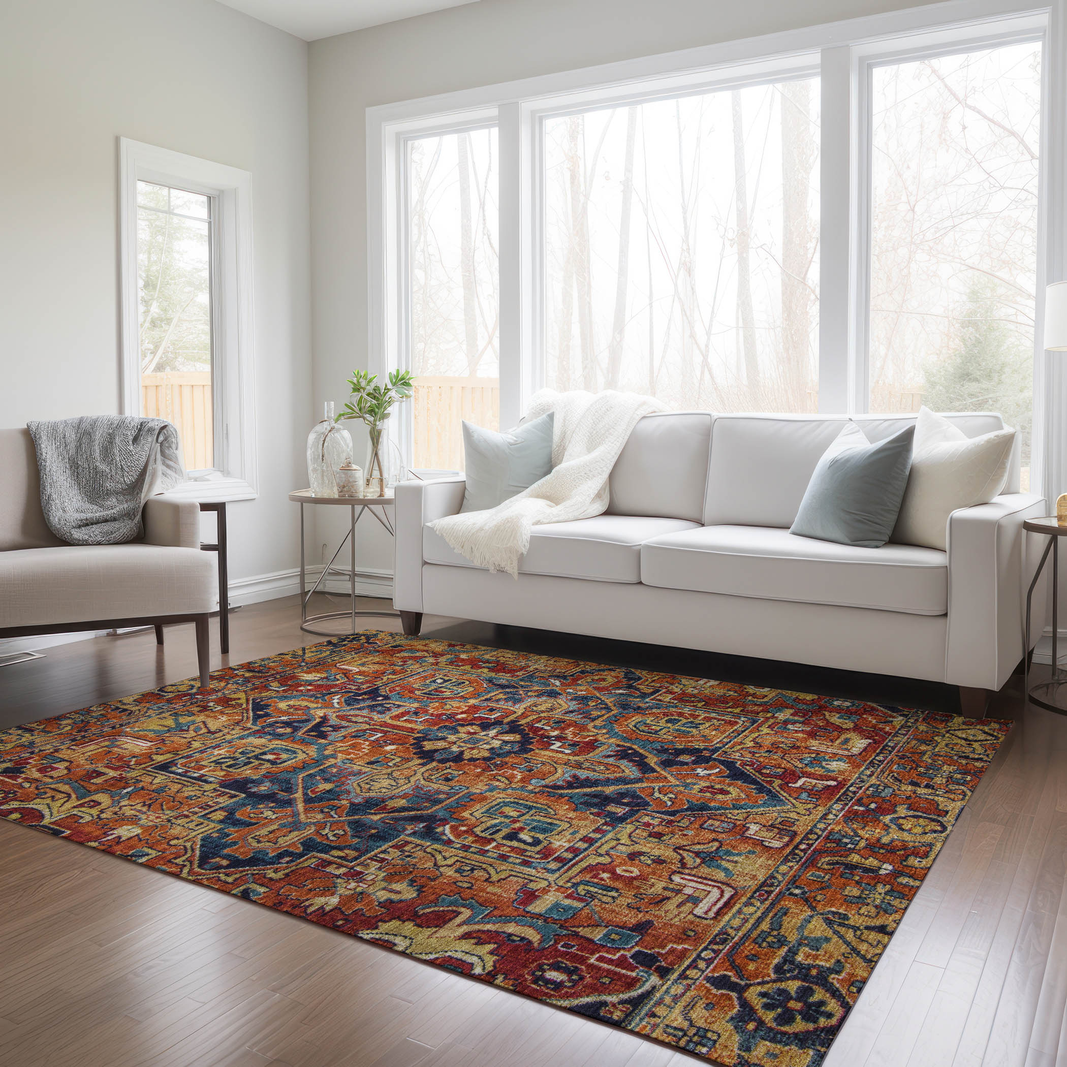 Addison Rugs ACN570PK5X8 Chantille ACN570PK 5 x 7 (ft) Polyester Paprika Rectangular Indoor/Outdoor Geometric Oriental Machine washable Area rug