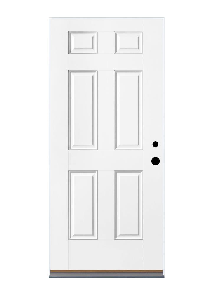 Therma-Tru BMTTSFG1128LN Entry Door 32-in x 80-in x 4-9/16-in Fiberglass No glass Left-hand inswing Ready to paint Unfinished Prehung Front Door Insulating core