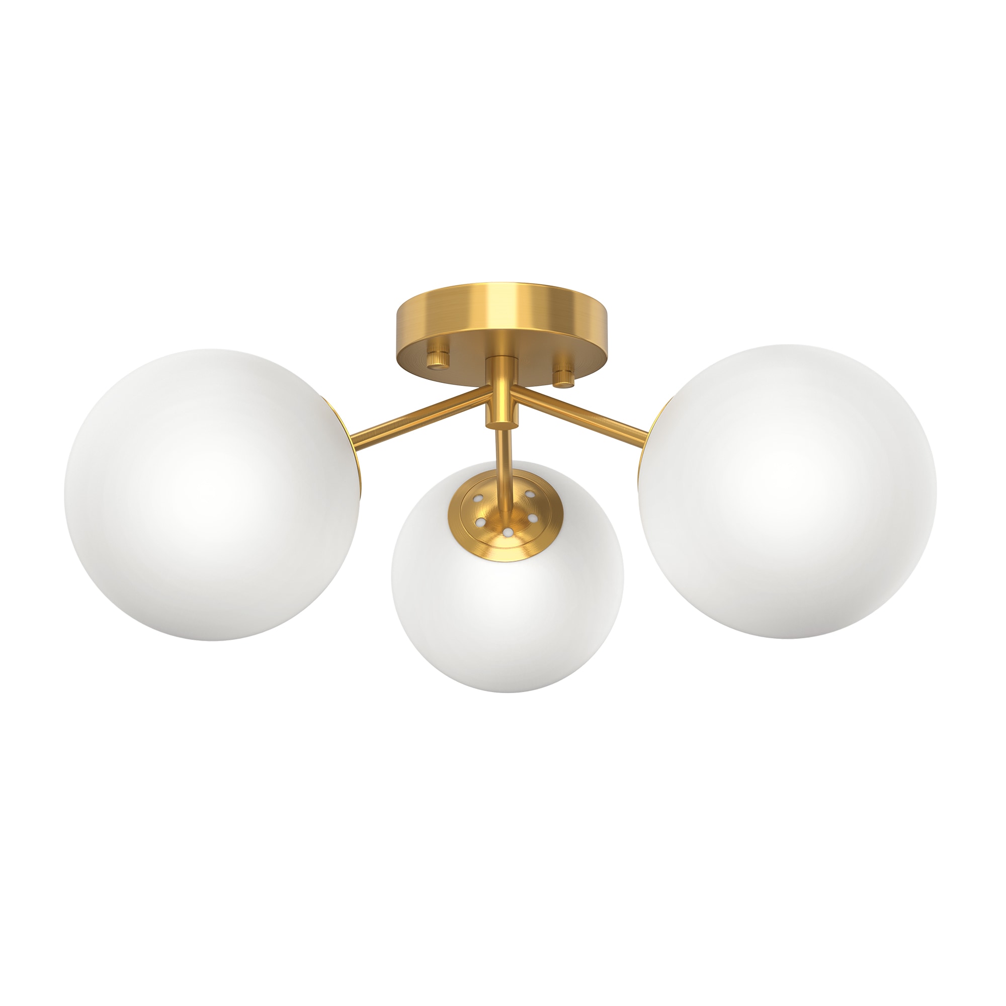 Maxax 19228-3YB Raleigh 3 -Light 17 Brass Semi Flush Mount Light