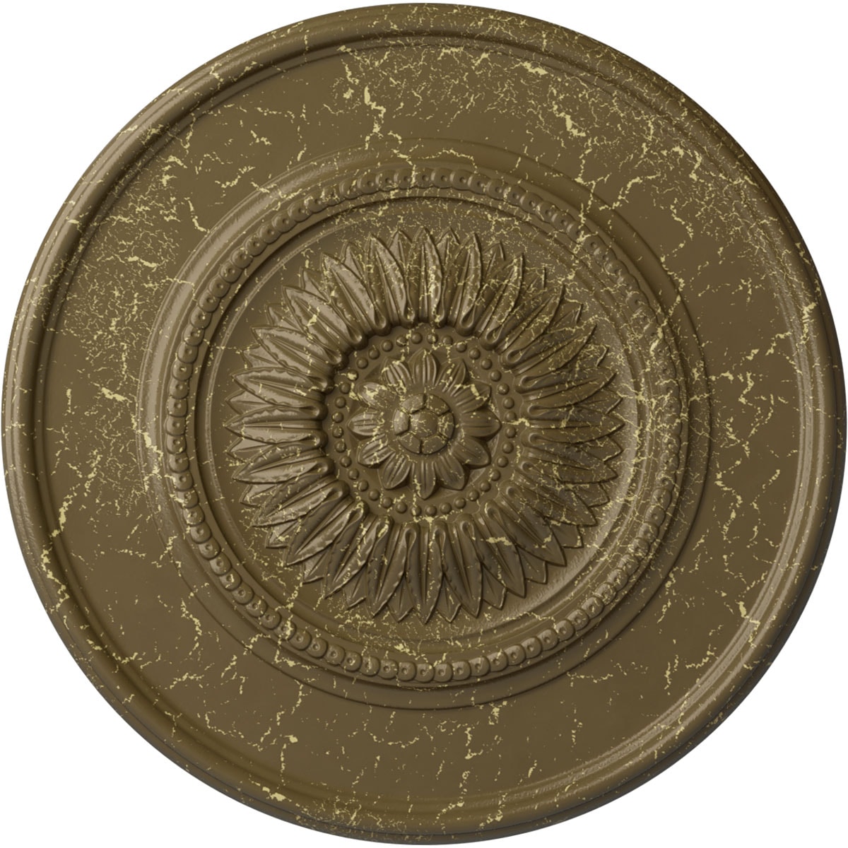 Ekena Millwork CM41FLMMC Large Floral 41.125-in W x 41.125-in L Painted Mississippi Mud Crackle Polyurethane Whole Ceiling Medallion