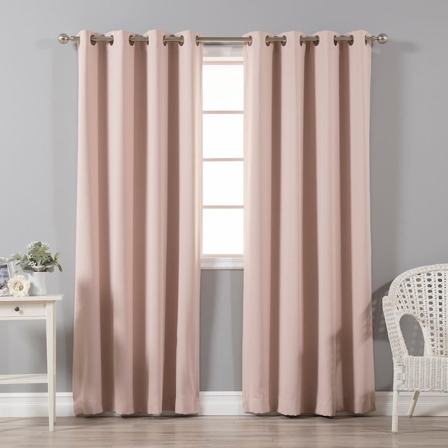 Best Home Fashion 96 In Dusty Pink Blackout Grommet Curtain Panel Pair The Curtains Ds Department At Lowes Com