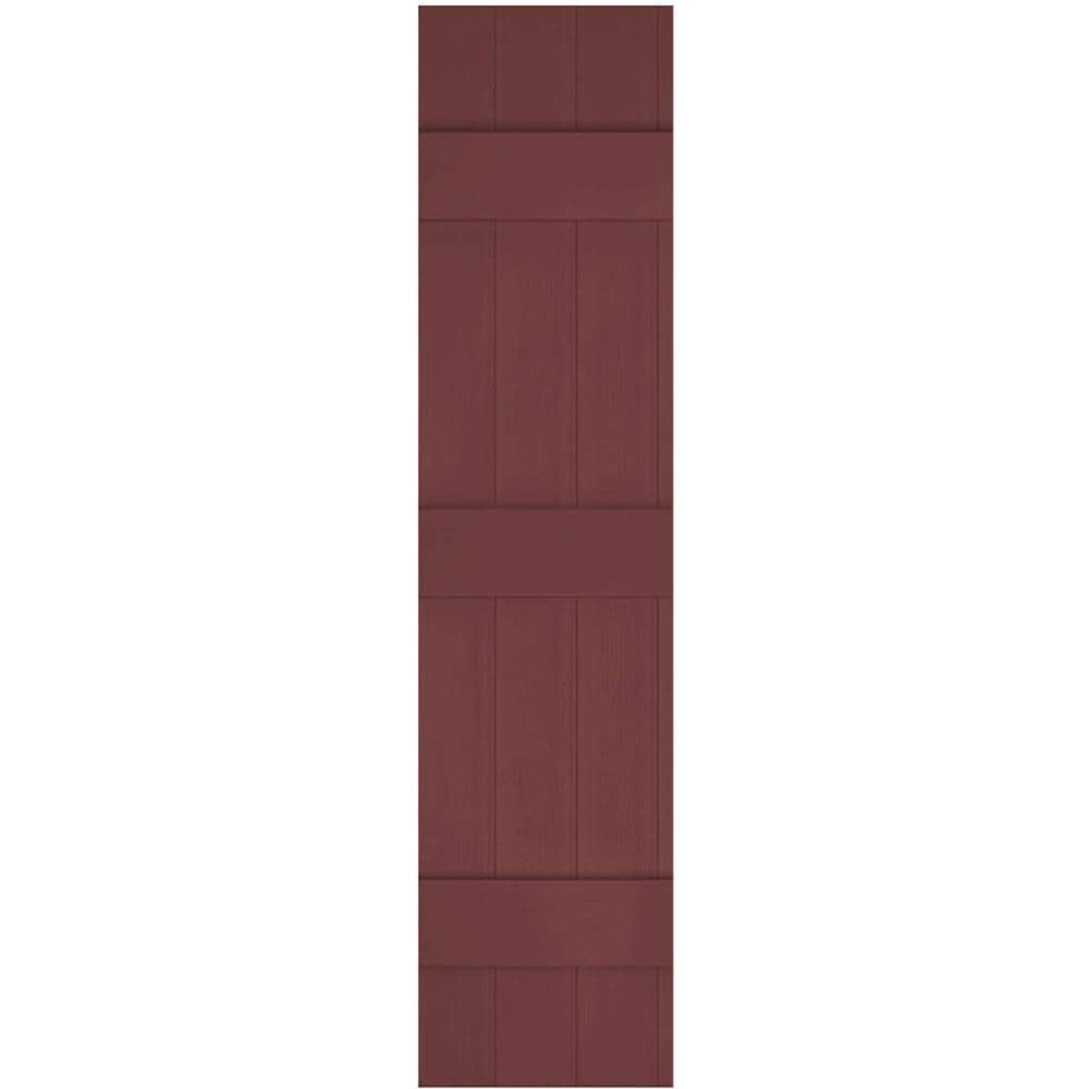 Ekena Millwork LJ5C17X07700WN Lifetime Custom Five Board Joined 17.5-in W x 77-in H Wineberry Board and Batten Exterior Shutters (2-Pack)