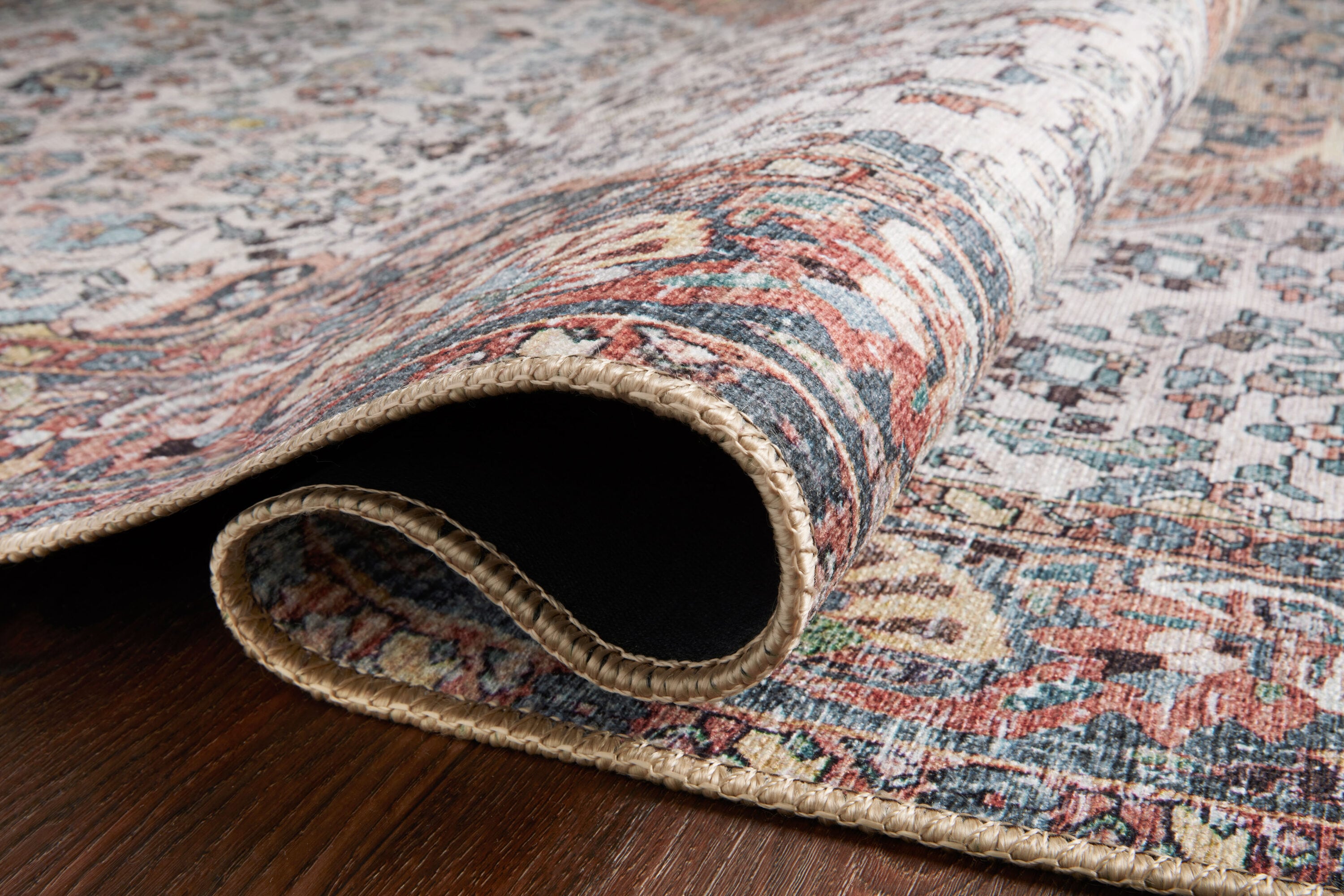 Wynter Red and Multicolor Synthetic Oriental Area Rug 8'-6" x 11'-6"