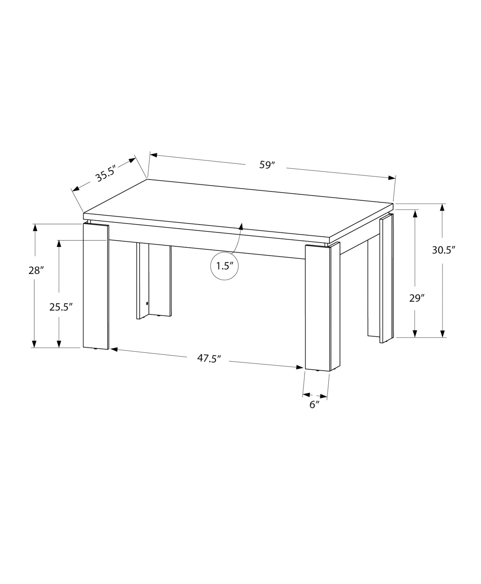 Monarch Specialties I 1088 Dining-Tables - View #4