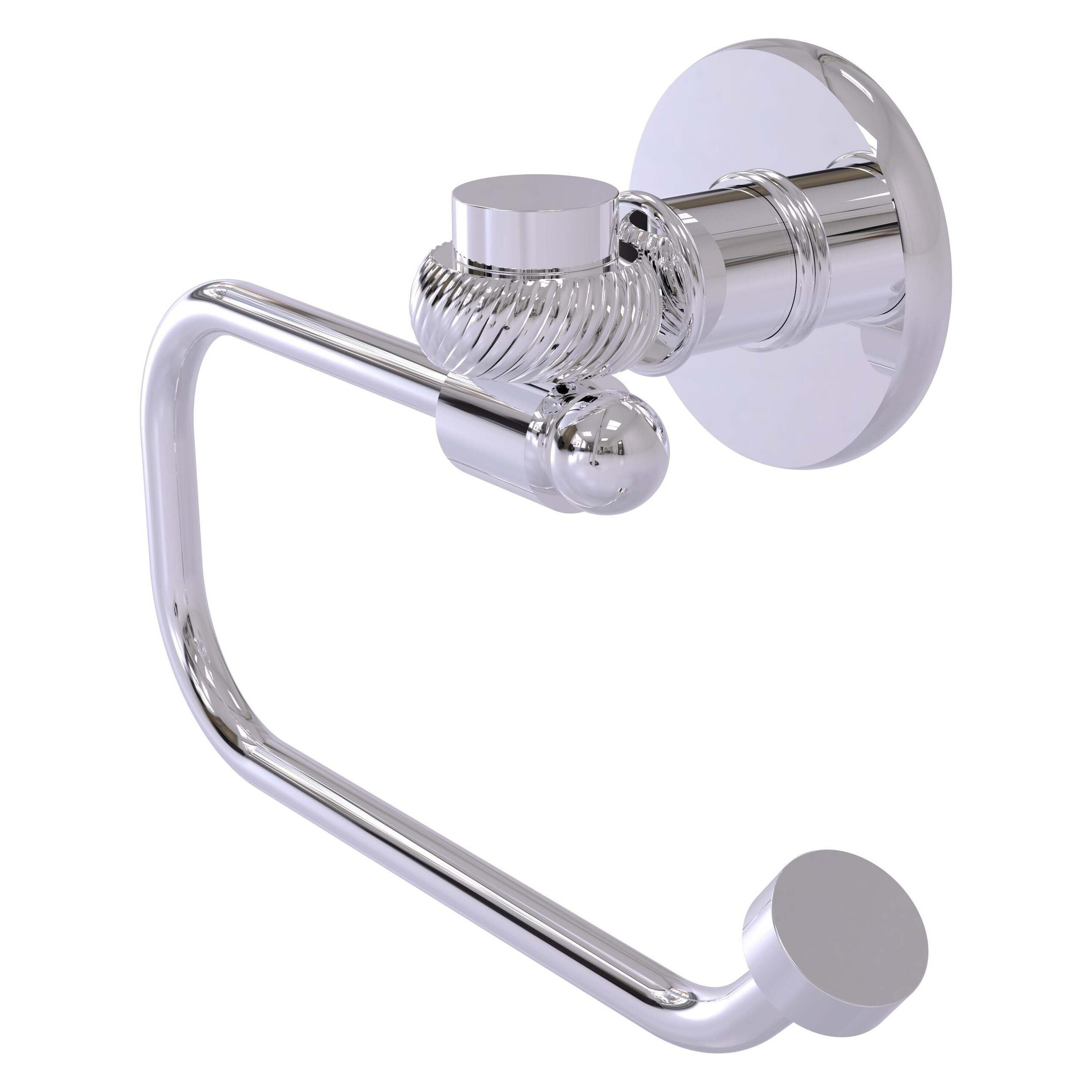 Allied Brass 2024ET-PC Continental Polished Chrome Wall mount Single post Toilet Paper Holder 1 -Rolls