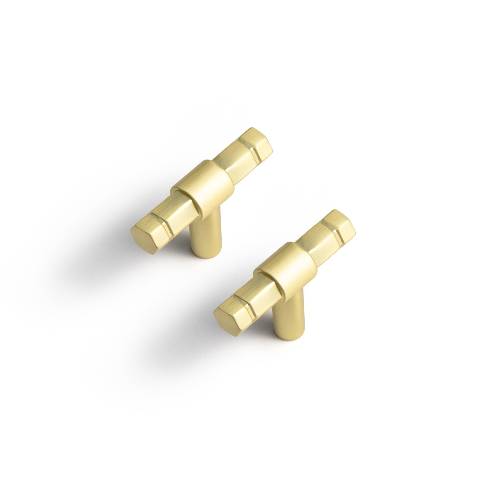 Miaokesen 9598TLS-DK 2-1/16-in Light Brushed Brass Novelty Modern Cabinet Knob 6 -Pack