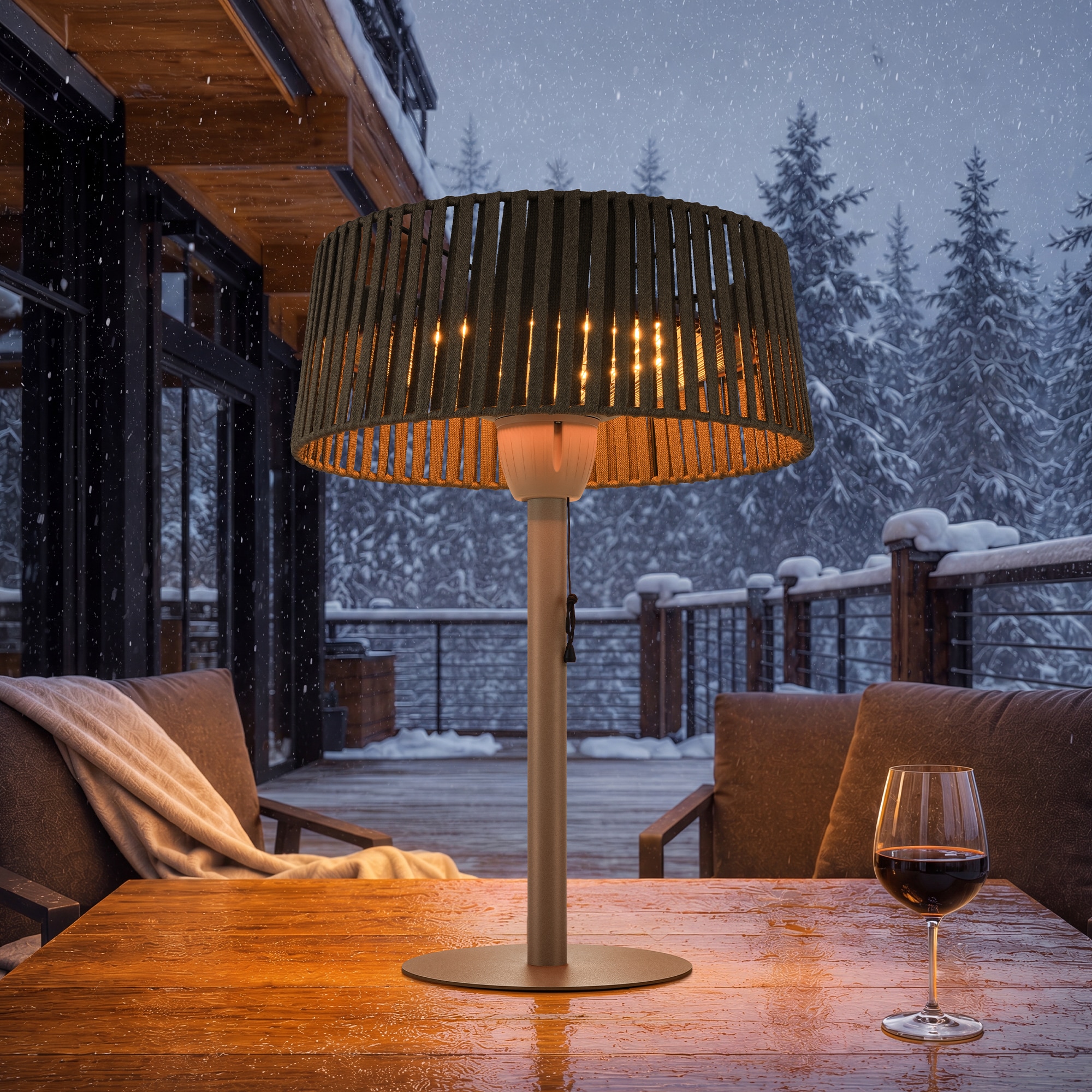 LTMATE 5100 -BTU 1500 -W Tabletop Mocha Steel Electric Patio Heater