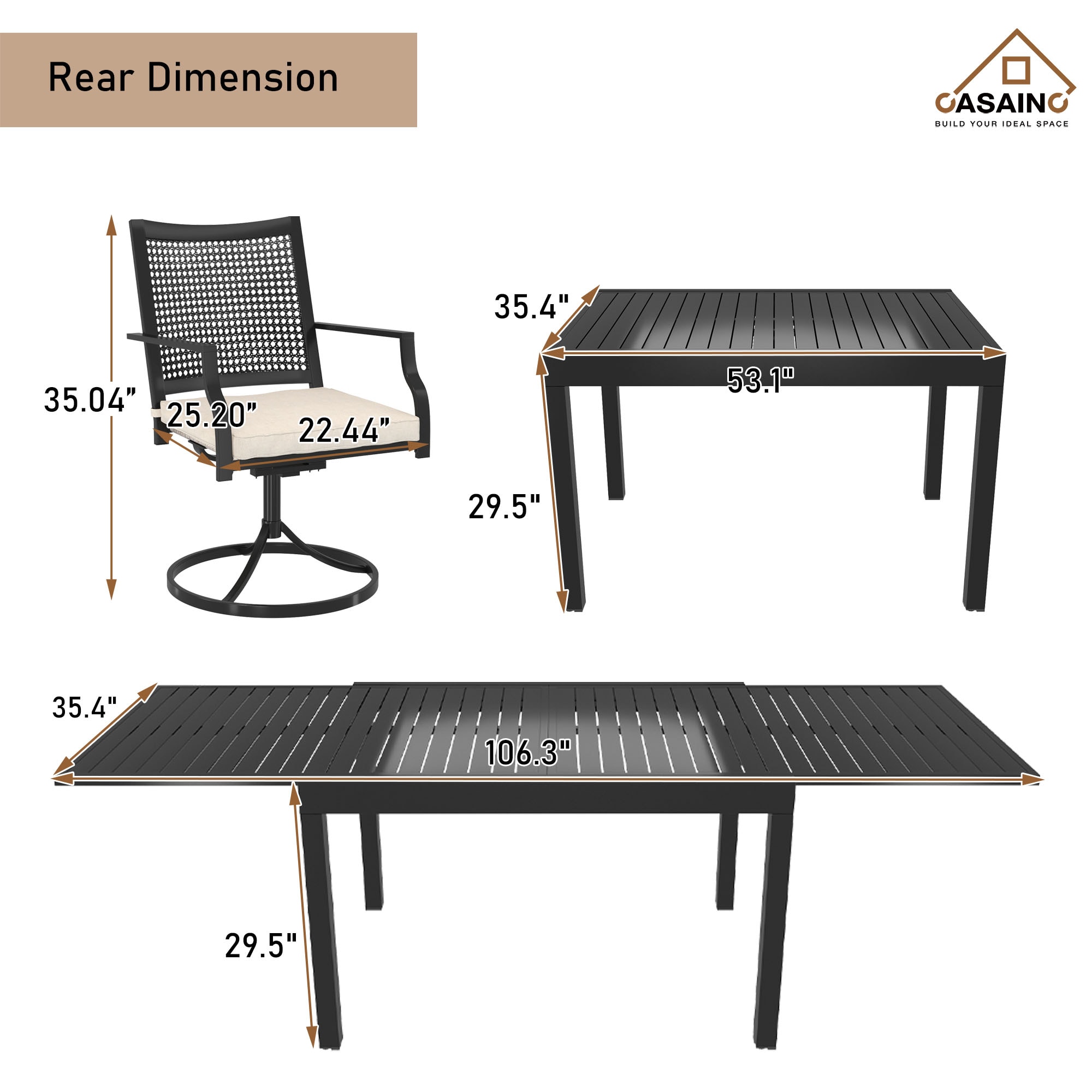 CASAINC CAC3312T59A Patio-Dining-Sets - View #9