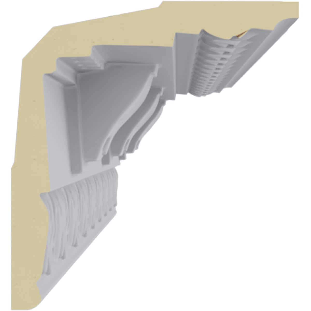 Granada Traditional White Polyurethane Crown Moulding