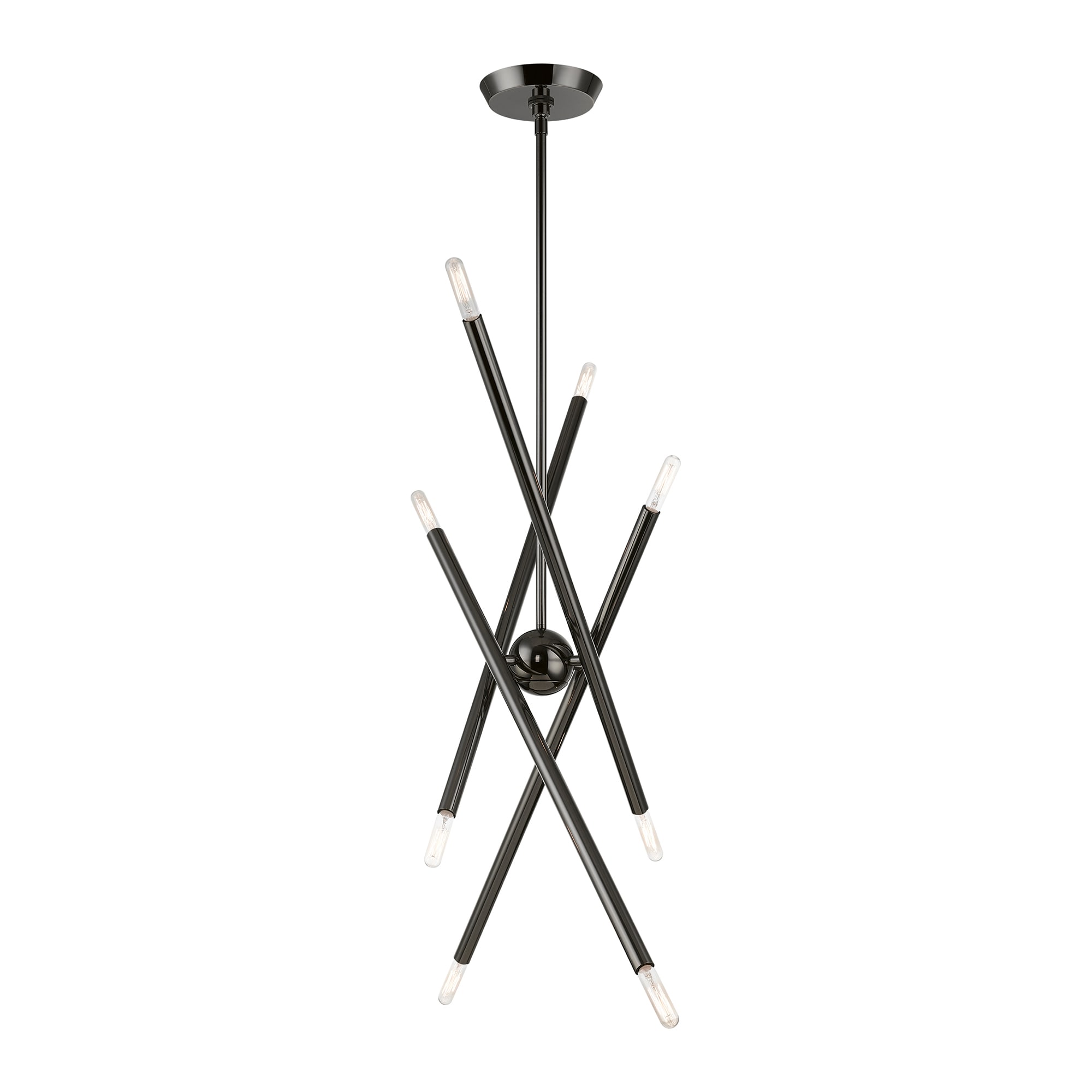 Soho Organic Asymmetrical 8-Light Black Chrome Chandelier
