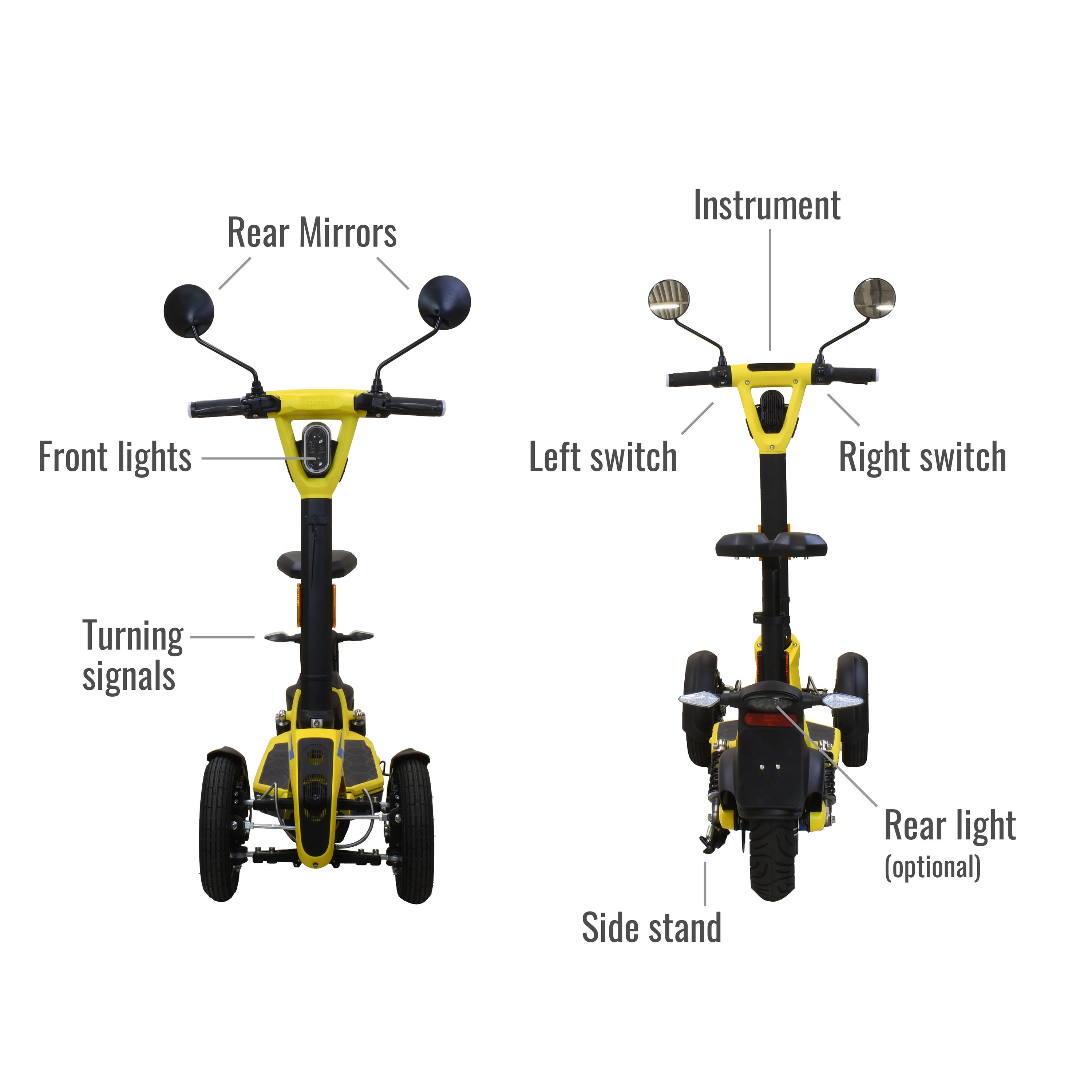 Massimo iLark 400W Yellow Electric Scooter 48V/15Ah Battery Max
