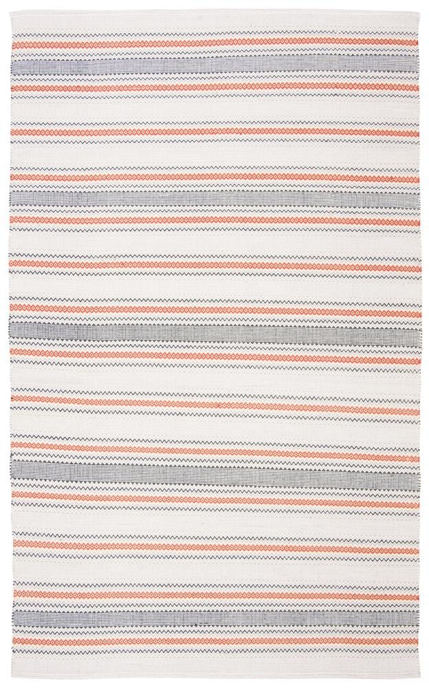 Safavieh MTK536Q-5 Montauk Jocelin 5 x 8 (ft) Cotton Red/Beige Rectangular Indoor Stripe Area rug
