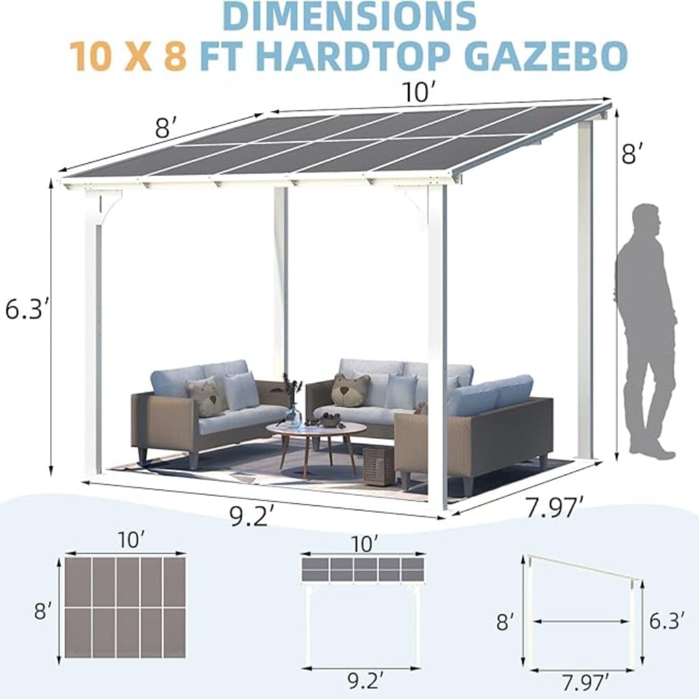 AECOJOY 16401WH-LS01 Wood-Resin-Gazebos - View #11
