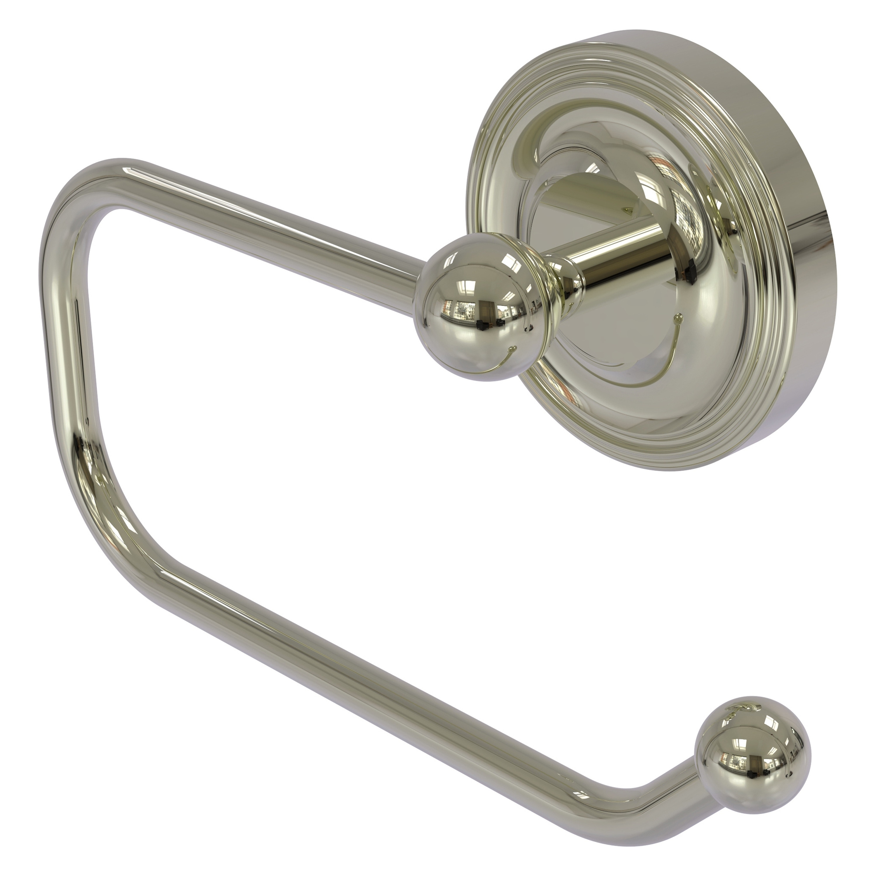 Allied Brass R-24E-PNI Regal Polished Nickel Wall mount Single post Toilet Paper Holder 1 -Rolls
