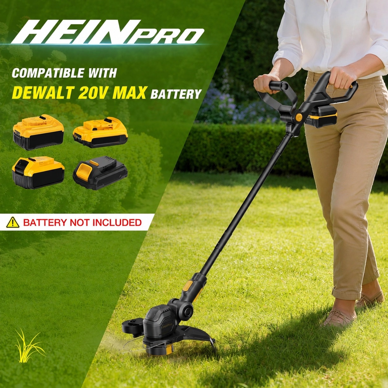 Phewnyzo Cordless String Trimmer Compatible with Dewalt 20V MAX power ...