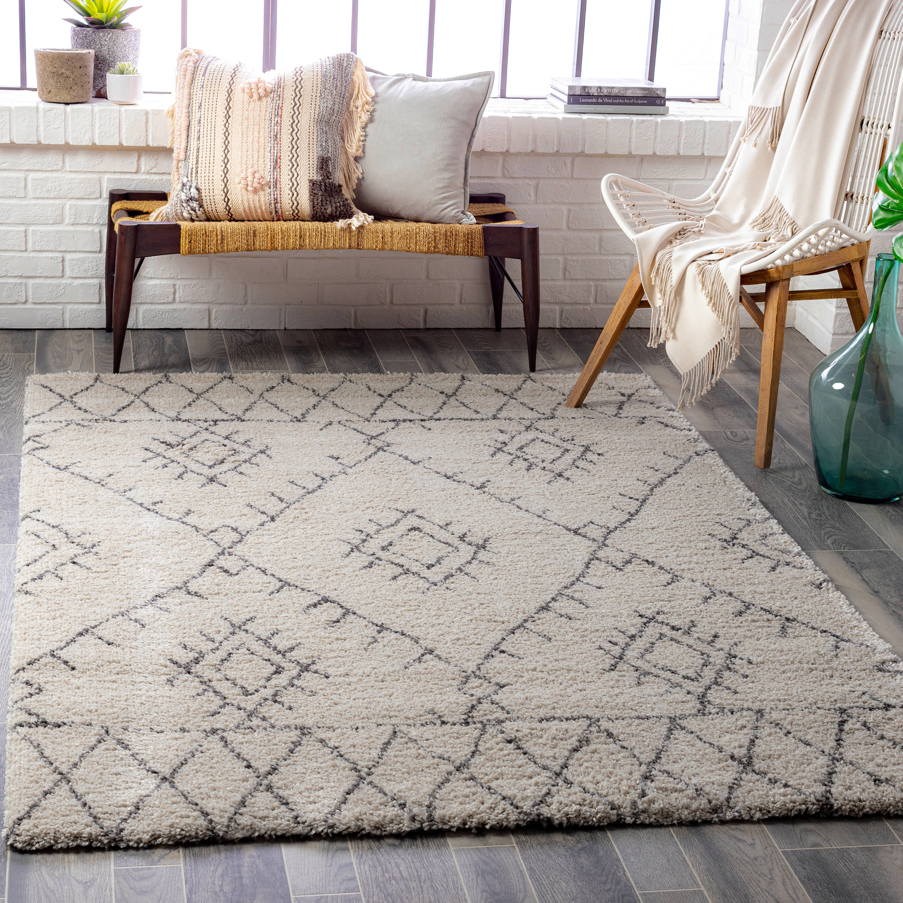 Whitewash Abstract Rug Light Camel Industrial Rug Polyester Washable  Anti-Slip Backing Carpet for Living Room