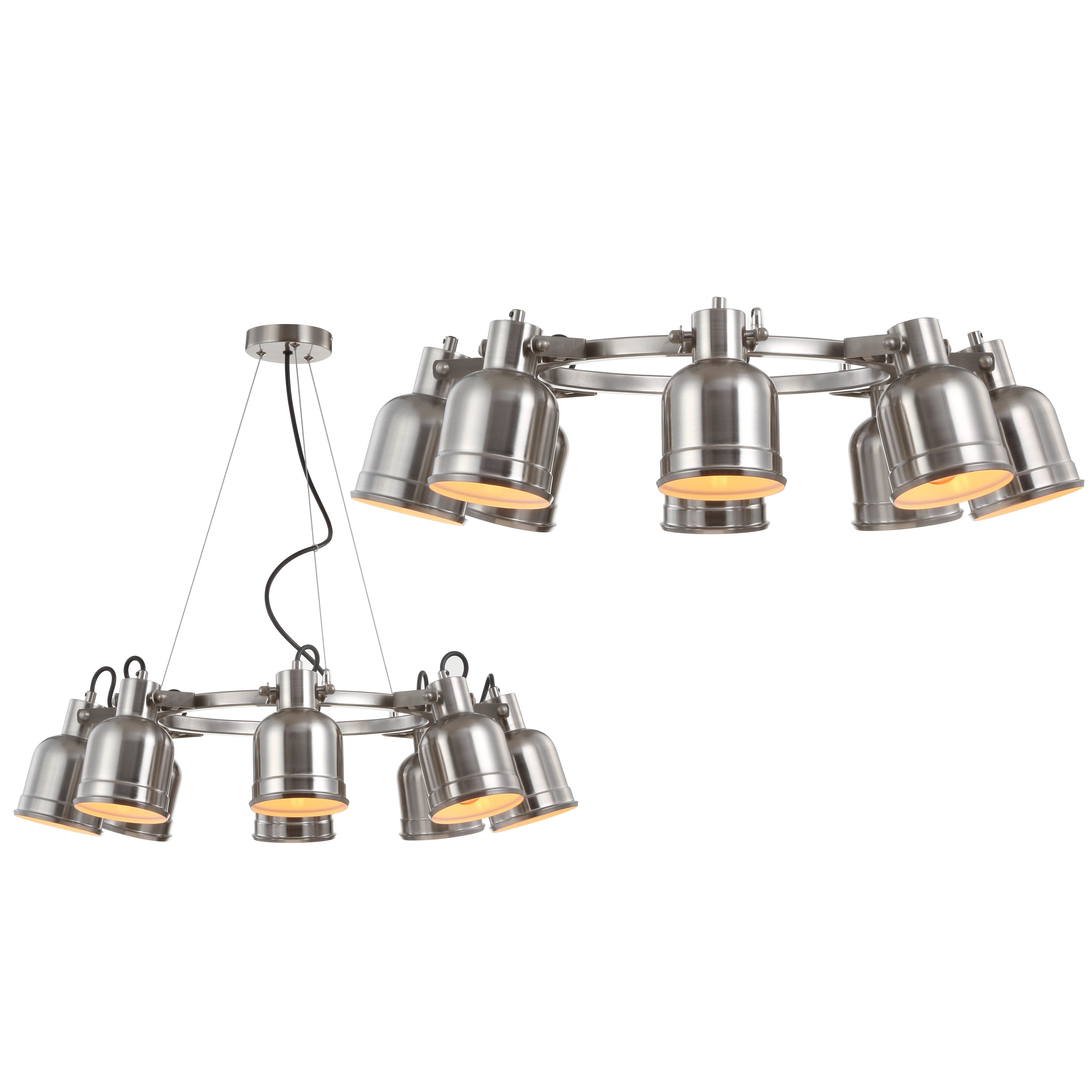 Liam 26.5" Polished Chrome Nickel Drum LED Chandelier