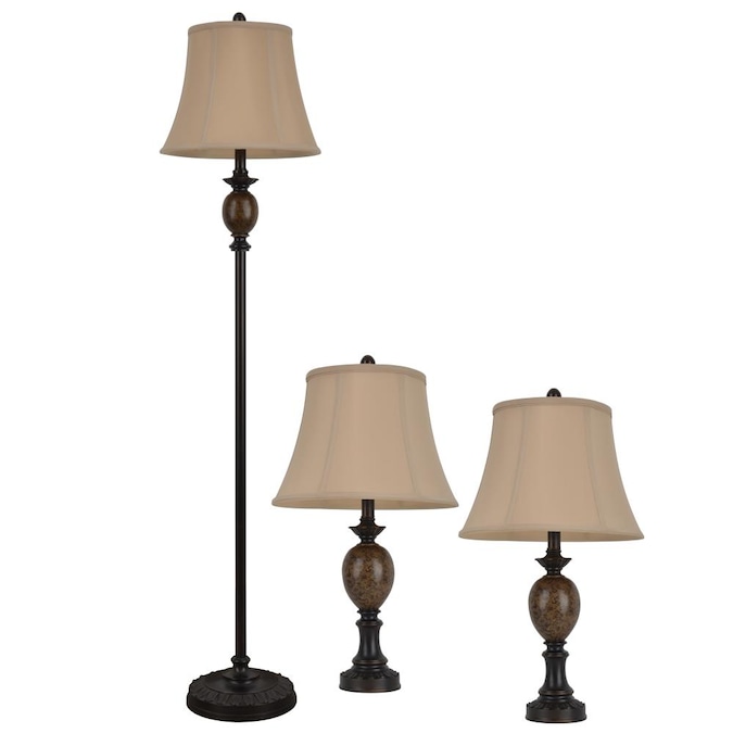 Decor Therapy Mae 3 Piece Standard Lamp Set With Brown Shades In The Lamp Sets Department At Lowes Com