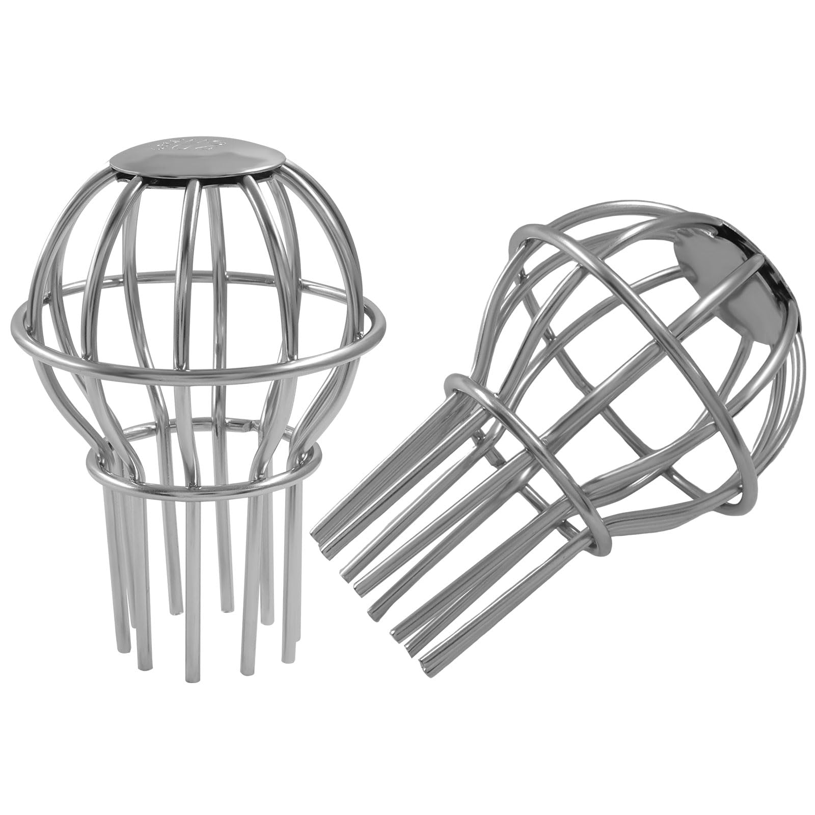 Misopily  Downspout Leaf Filter Gutter Guard 2 Inch 304 Stainless Steel Strainer Fits 1.7 to 2.6 Inch Round Downspouts Stops Leaves Seeds and