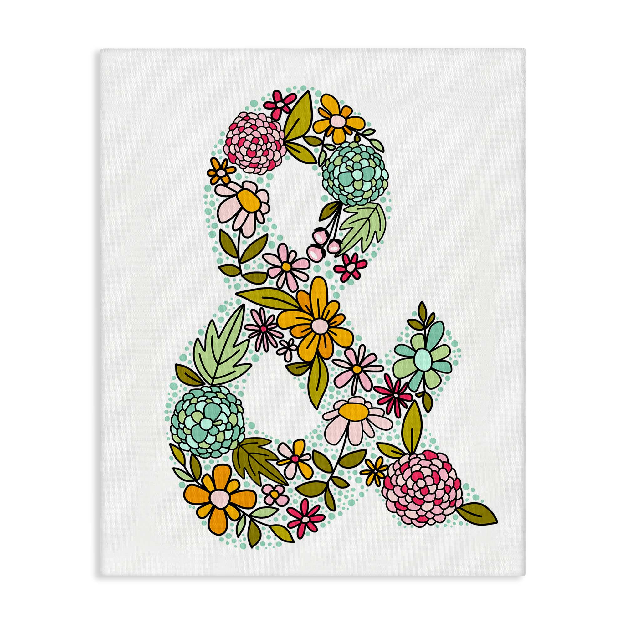 Stupell Industries BS-306-CN-36X48 Hydrangea Florals Ampersand Canvas Wall Art By Mandy Ford Art + Illustration 36 x 48