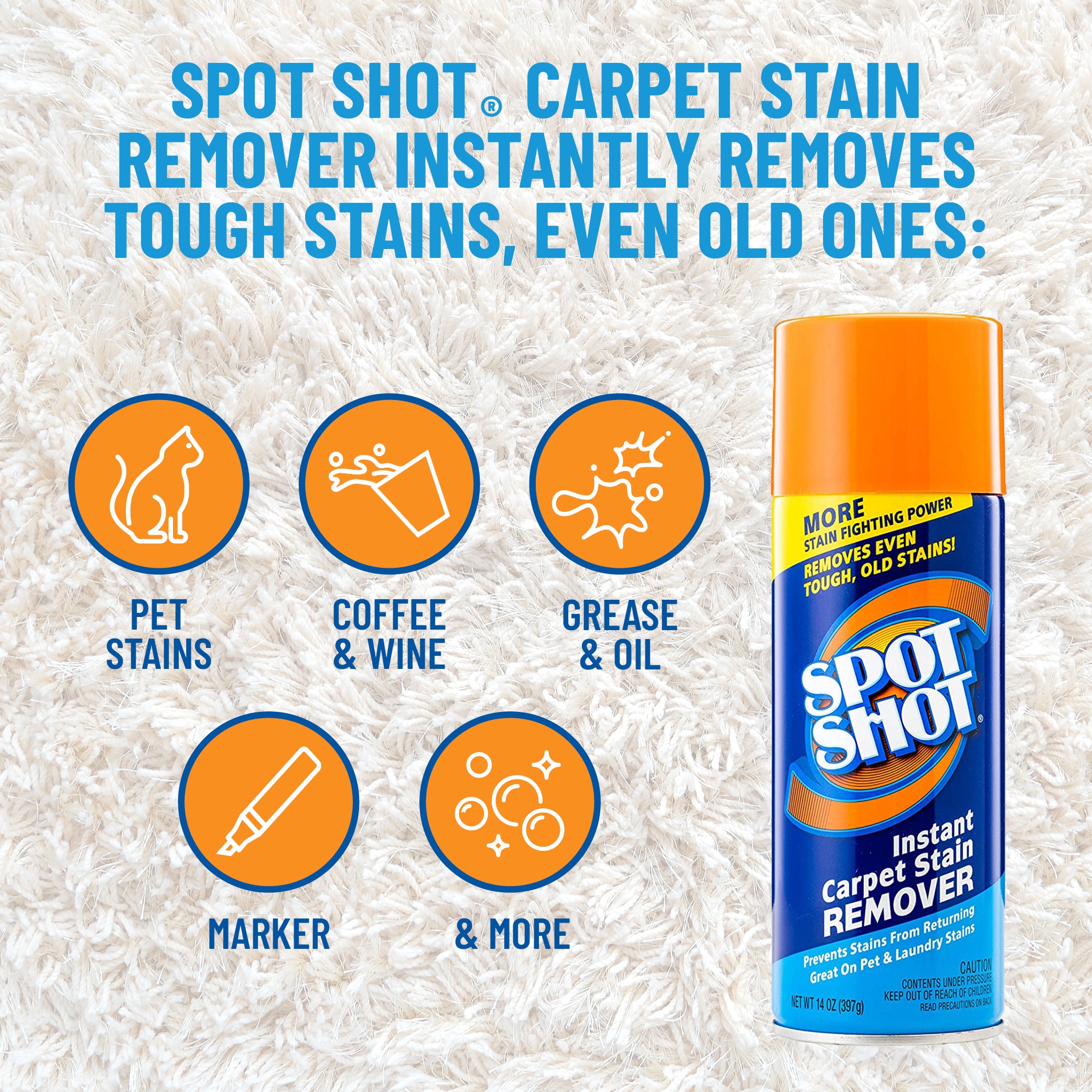 Spot Shot Instant Carpet Stain Remover Aerosol Spray 21-oz - Eco-Friendly,  Pet Stain Remover, Light Scent - No Scrubbing Needed in the Carpet Cleaning  Solution department at