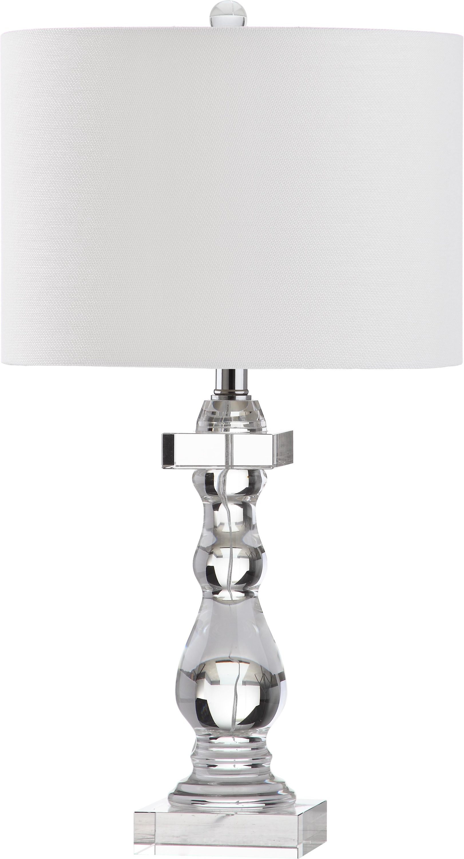 Safavieh LIT4282A Delta 26.5-in Clear Rotary Socket Table Lamp with Fabric Shade