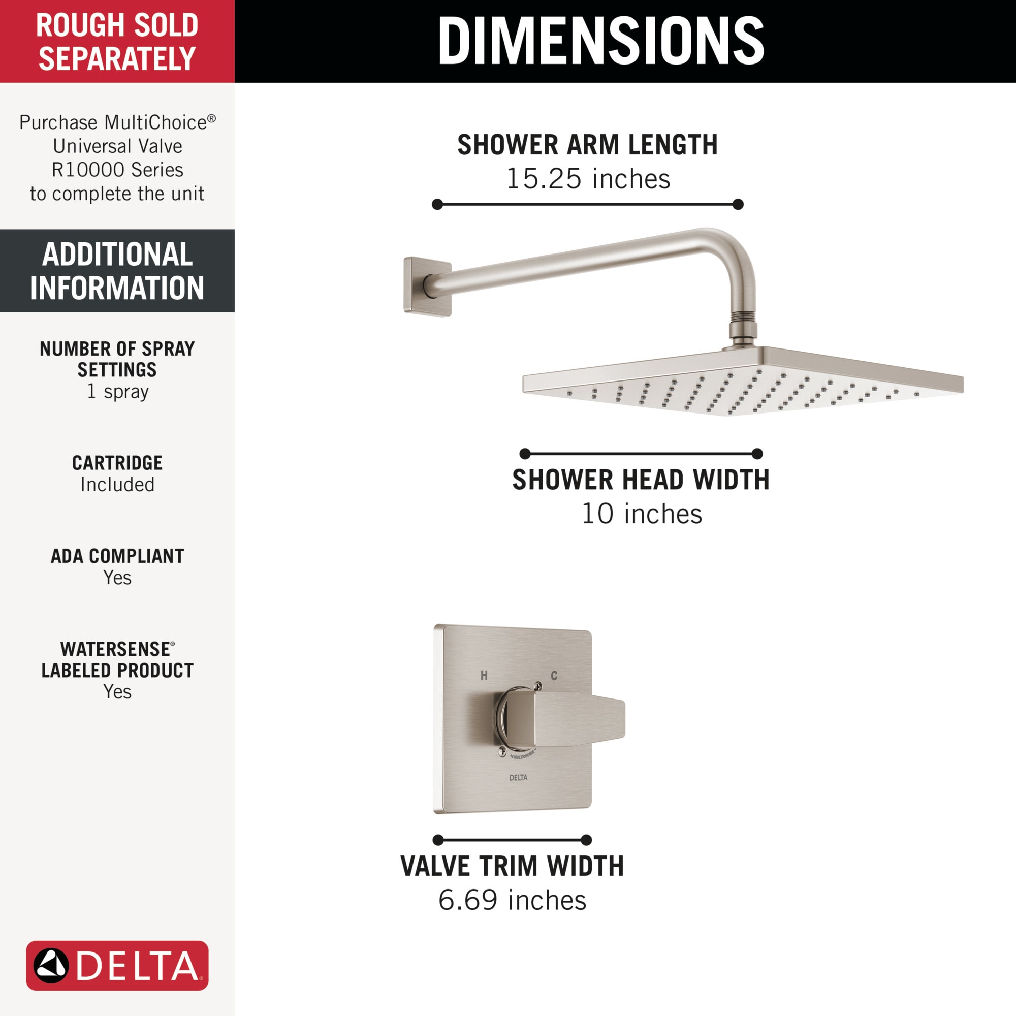 Delta T14268-SP-PP Tub-Shower-Faucets - View #3