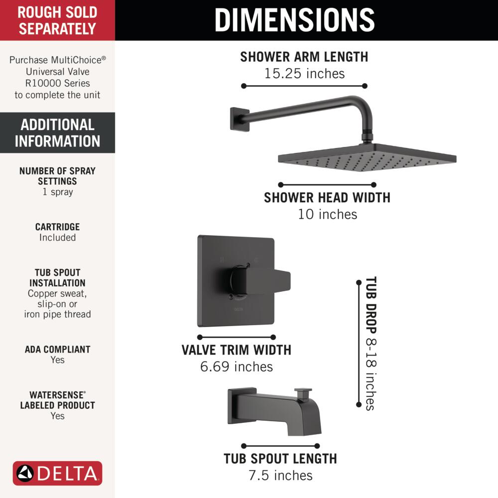 Delta T14468-BL-PP Tub-Shower-Faucets - View #3