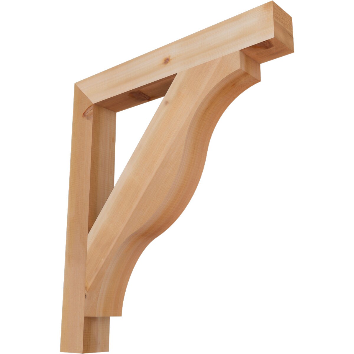 Ekena Millwork BKT04X30X34FST05SWR Funston Block Smooth 3-1/2-in x 30-in x 34-in Western red cedar Brown Wood Standard bracket