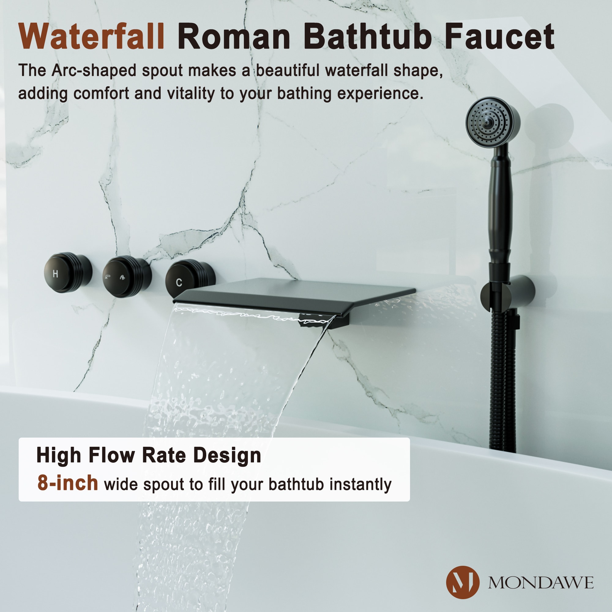 Mondawe WF-5701-BL Roman-Tub-Faucets - View #7