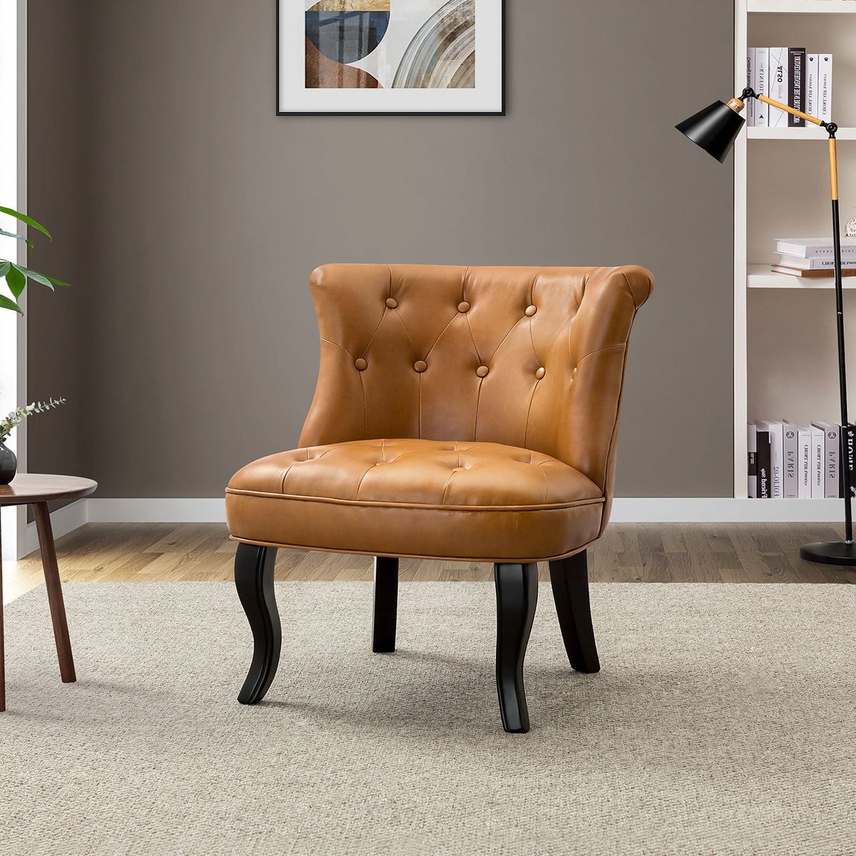 JASMODER W113753037 26.3-in Modern Camel Polyester/Blend Sofa