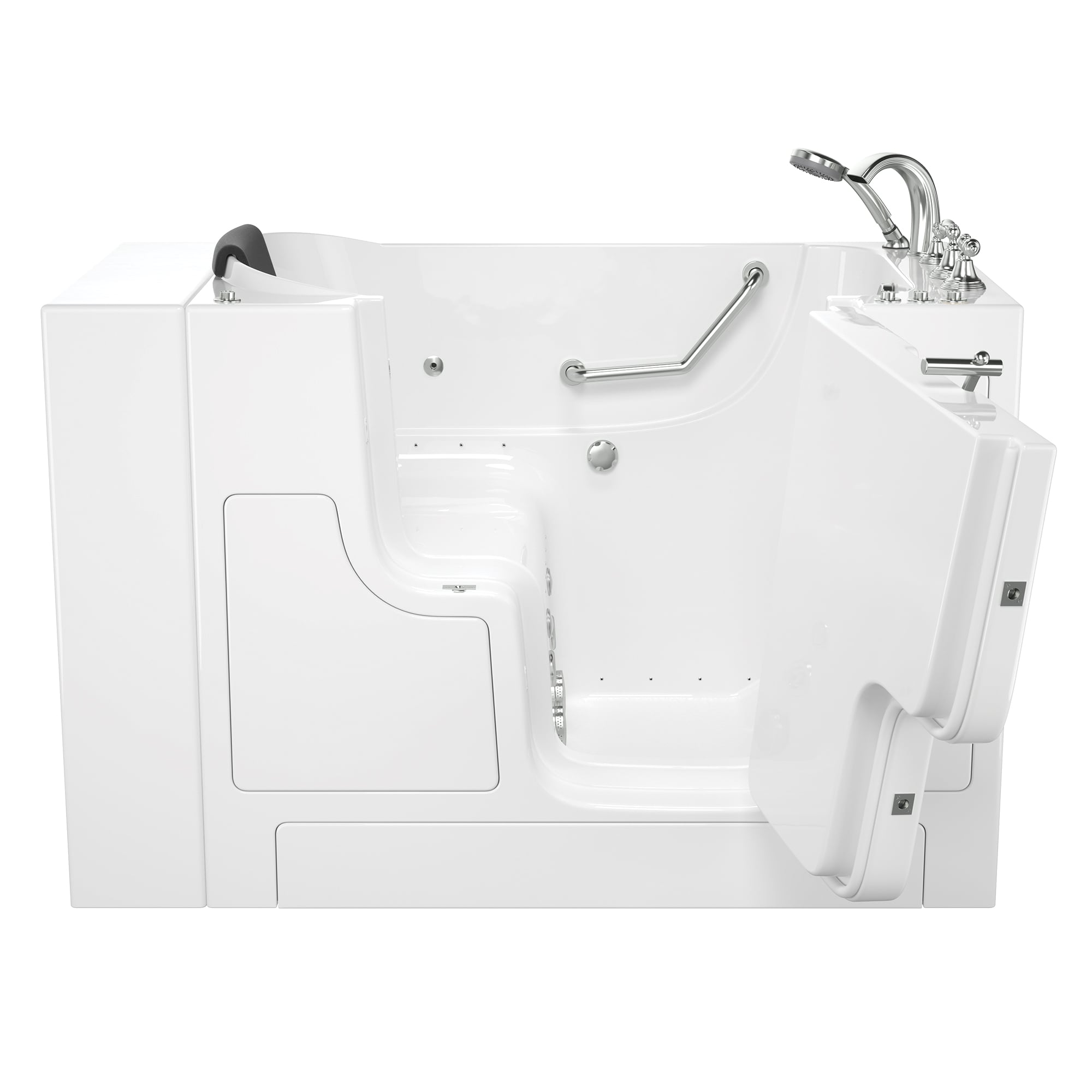 American Standard 3052OD.109.CRW-PC 30-in x 52-in White Gel-coated fiberglass Rectangular Freestanding Whirlpool and air bath combination tub with Drain ( Right Drain )