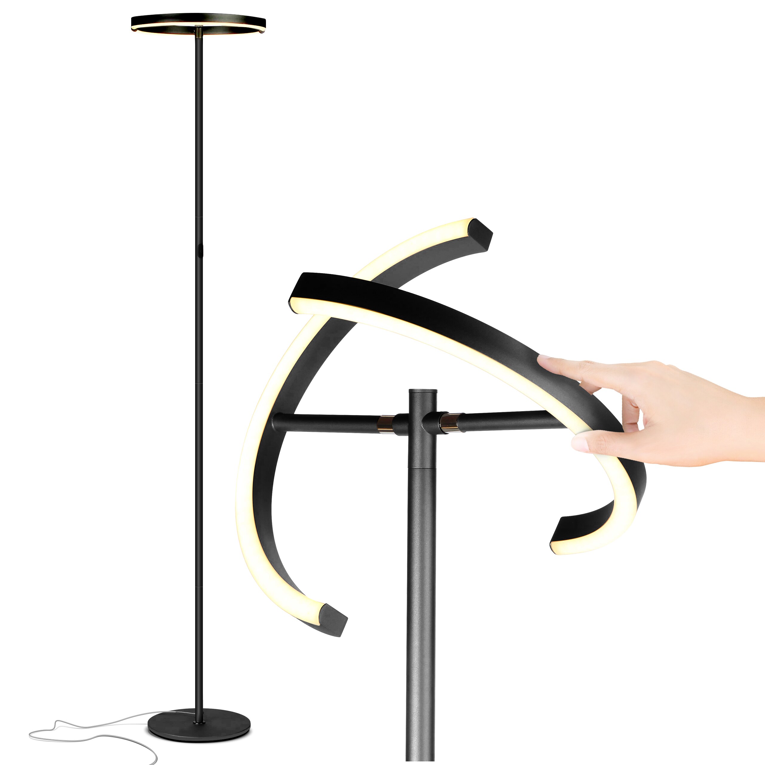 Brightech 72-in Classic Black Torchiere Floor Lamp in the Floor Lamps  department at Lowes.com