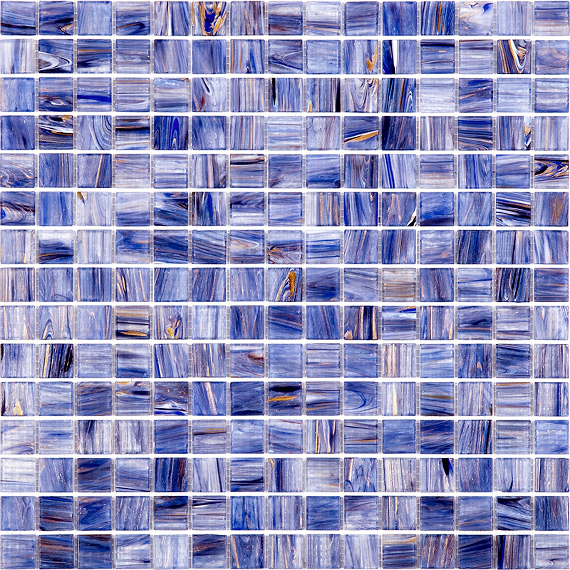 Apollo Tile APLST88BL540A Celestial Blue and White 12-in x 12-in Glossy Glass Mosaic Floor and Wall Tile ( 20-sq ft Carton )