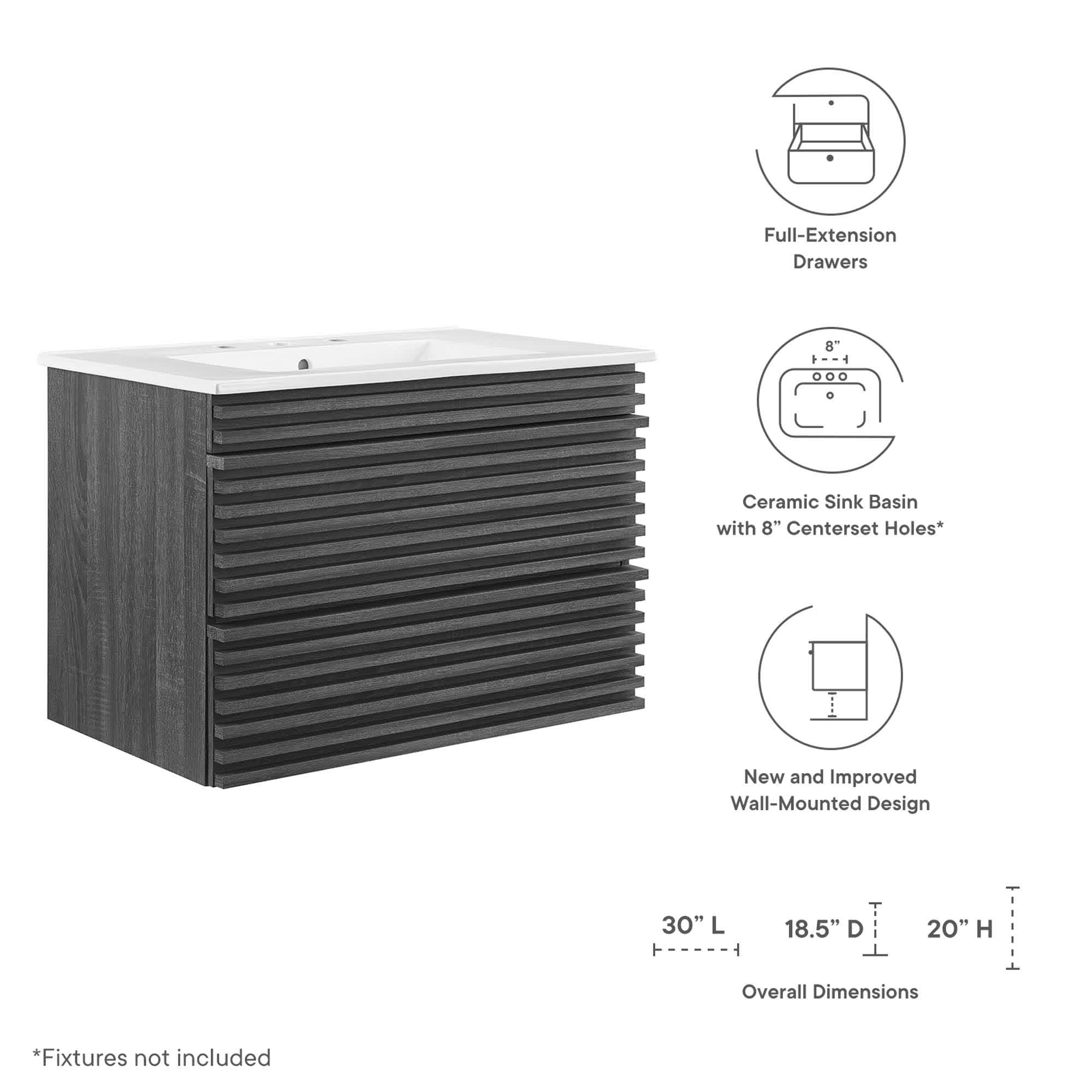 Modway EEI-5421-CHA-WHI Bath-Vanity-Combo - View #2