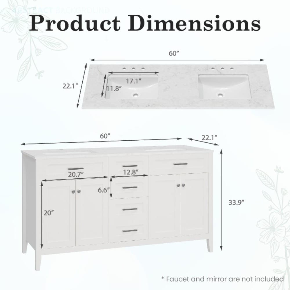 U-HOMY YF-027WH-HM Bath-Vanity-Combo - View #3