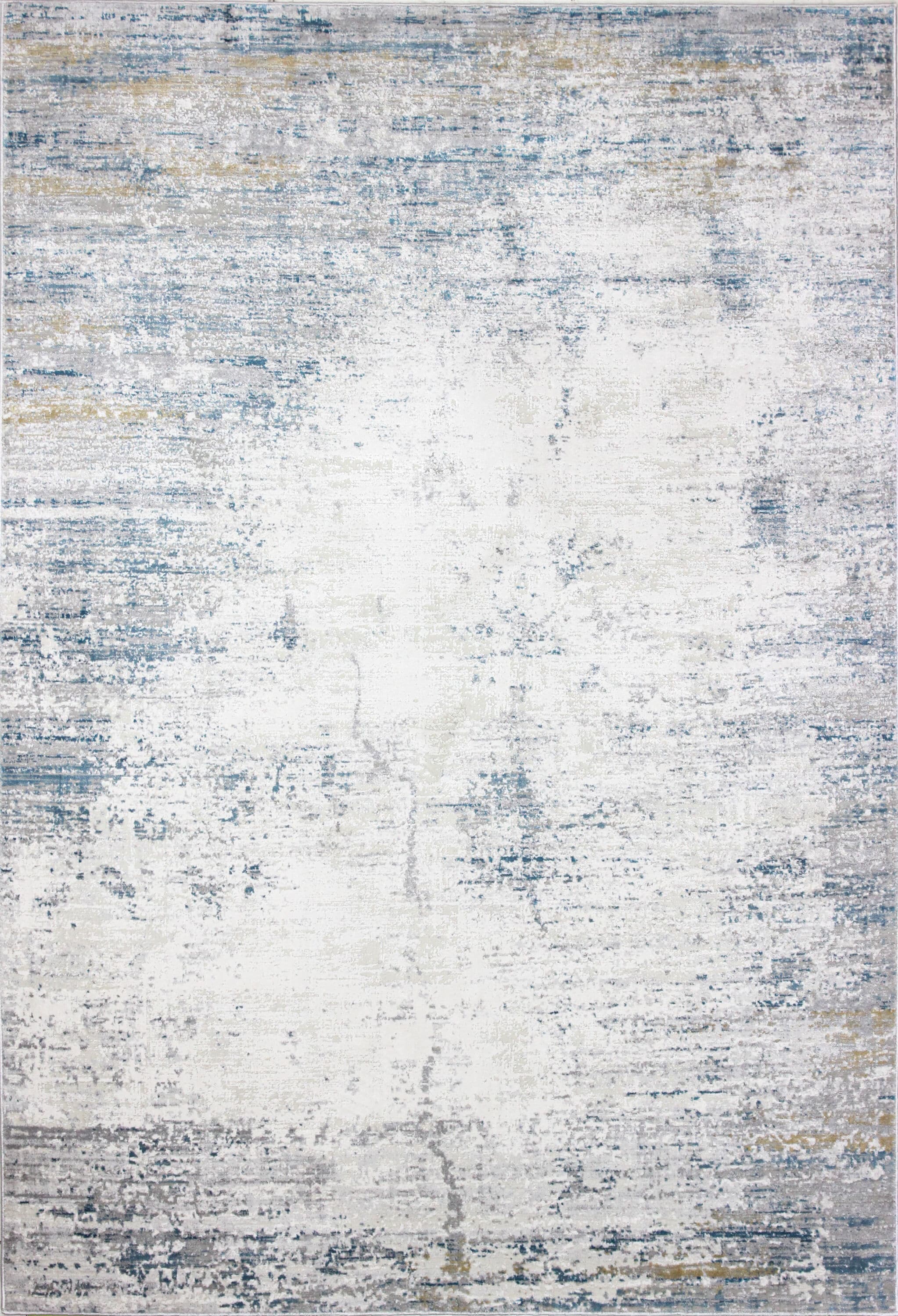 Bashian 649652293615 8 X 10 (ft) Ivory/Blue Indoor Abstract Mid-century Modern Area Rug