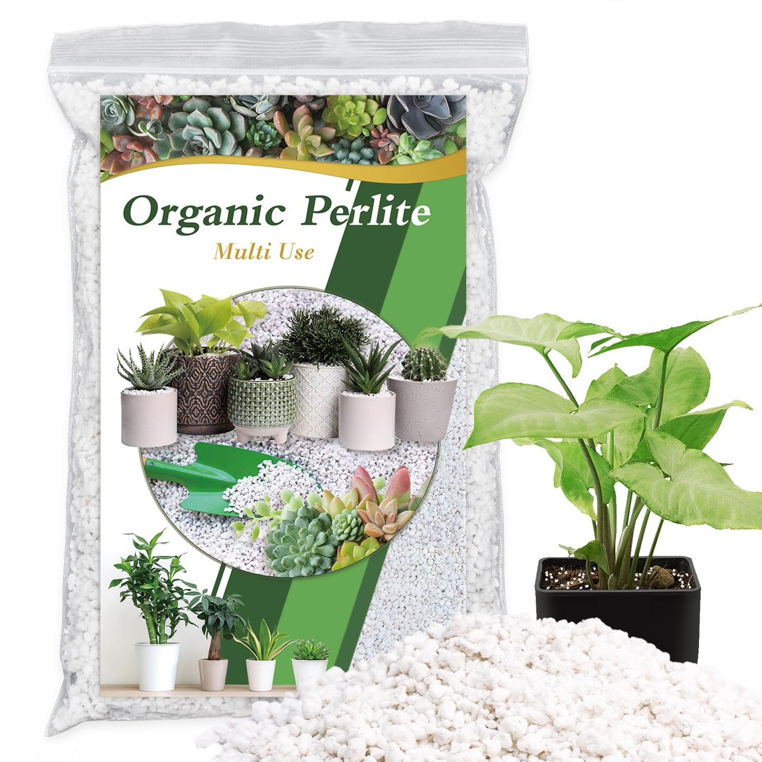 CJGQ - Horticultural Perlite Soil Amendment for Indoor and Outdoor Plants 2 Qt Bag Improves Drain...