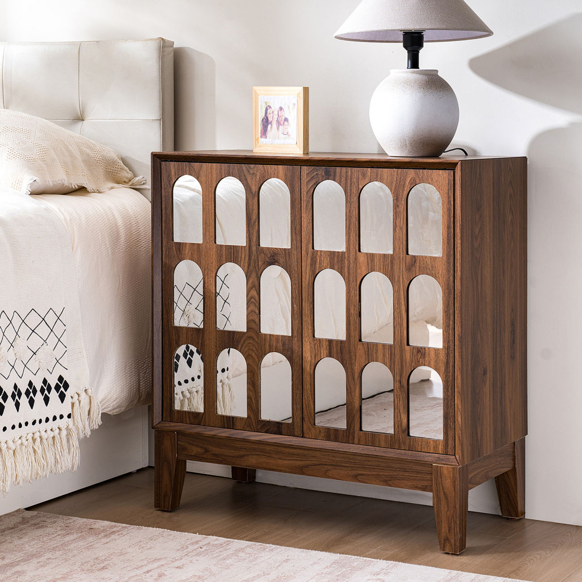 Wooakway 29.38-in W x 32.00-in H Double Door Storage Cabinet