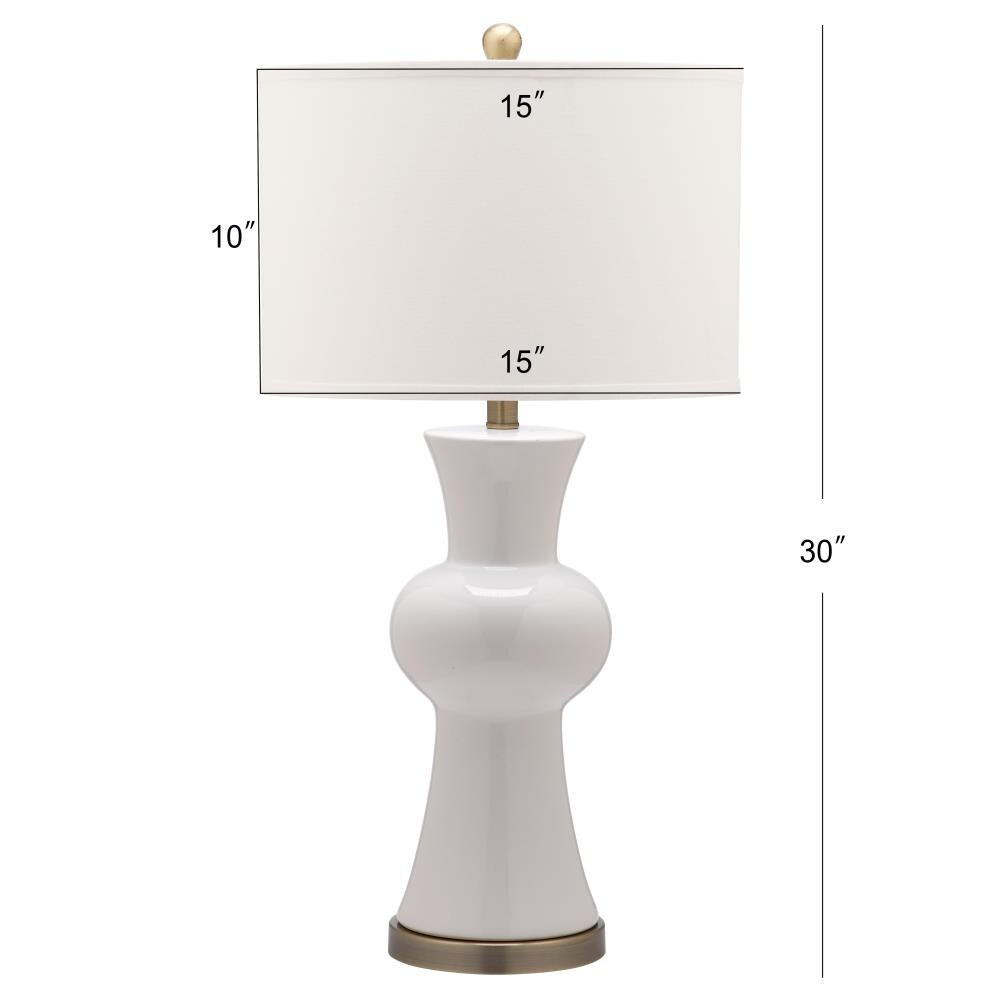 Safavieh Lola 30-in White Rotary Socket Table Lamp with Fabric Shade at ...