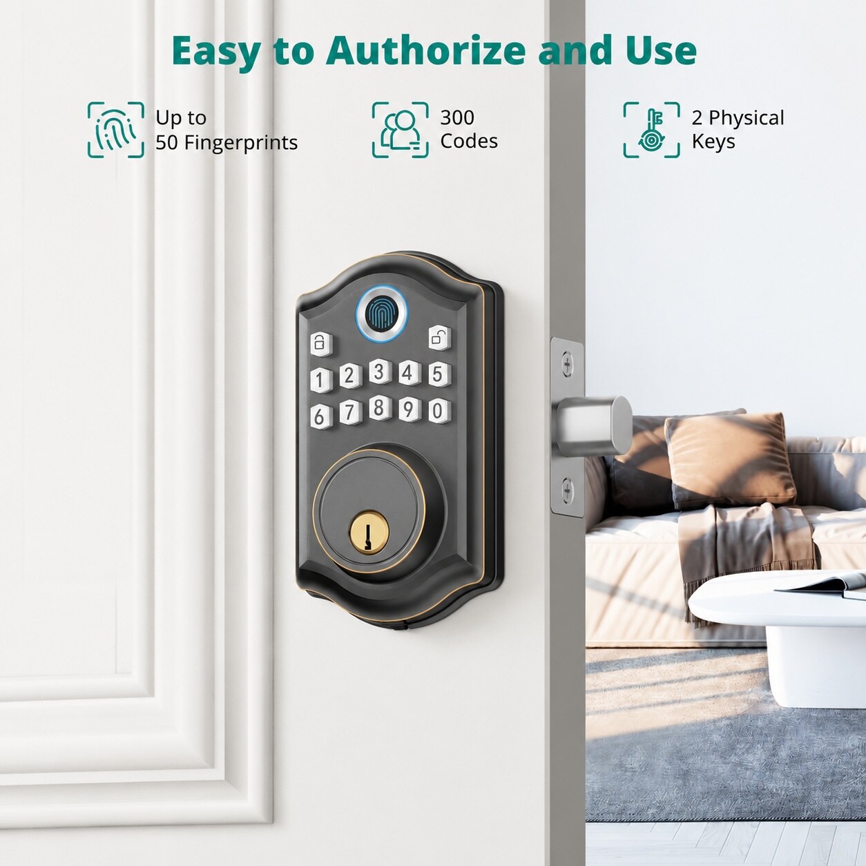 UUDULY LUU0803U255 Electronic-Door-Locks - View #3
