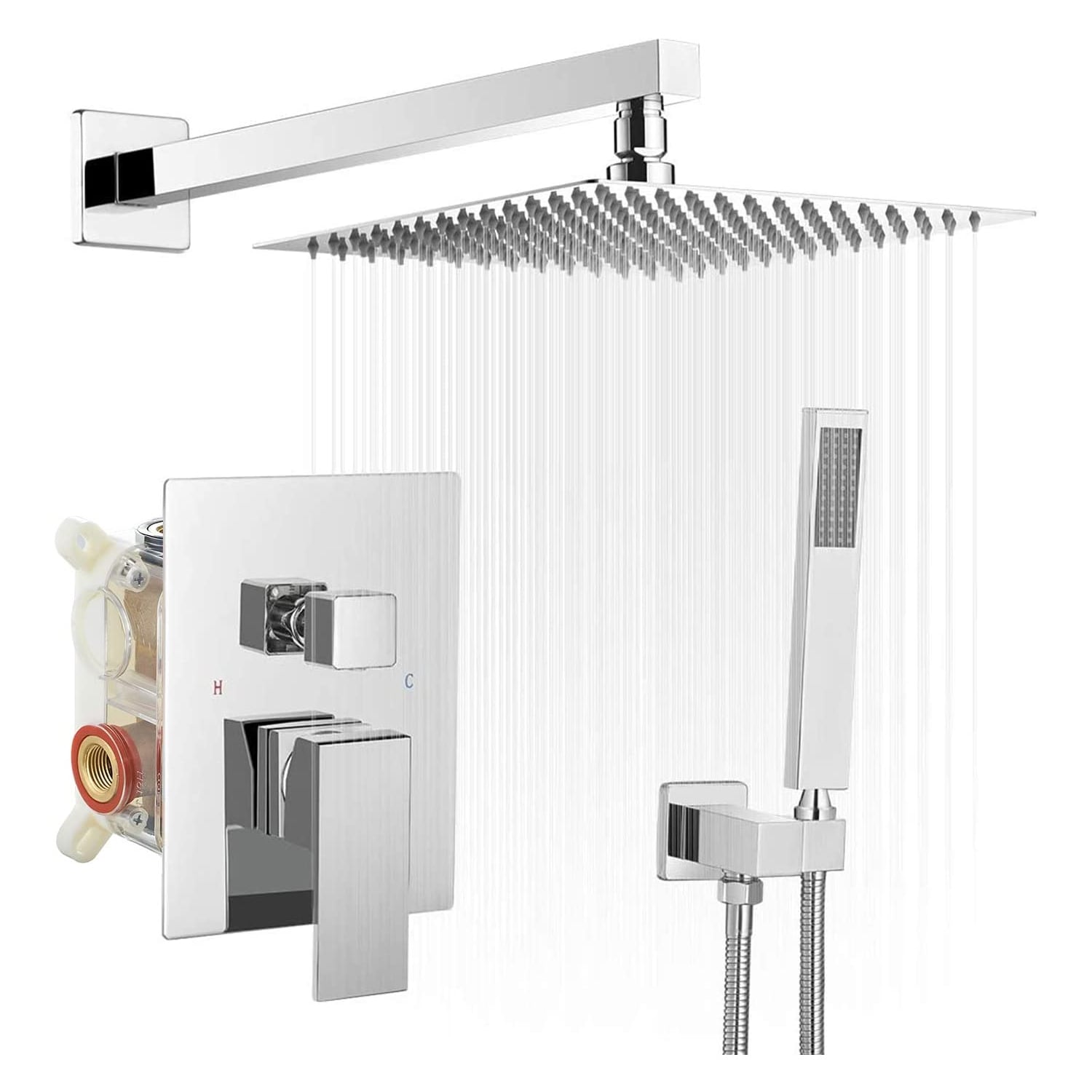 BWE A-95012 Shower Faucet Polished Chrome 1-handle Multi-function ...