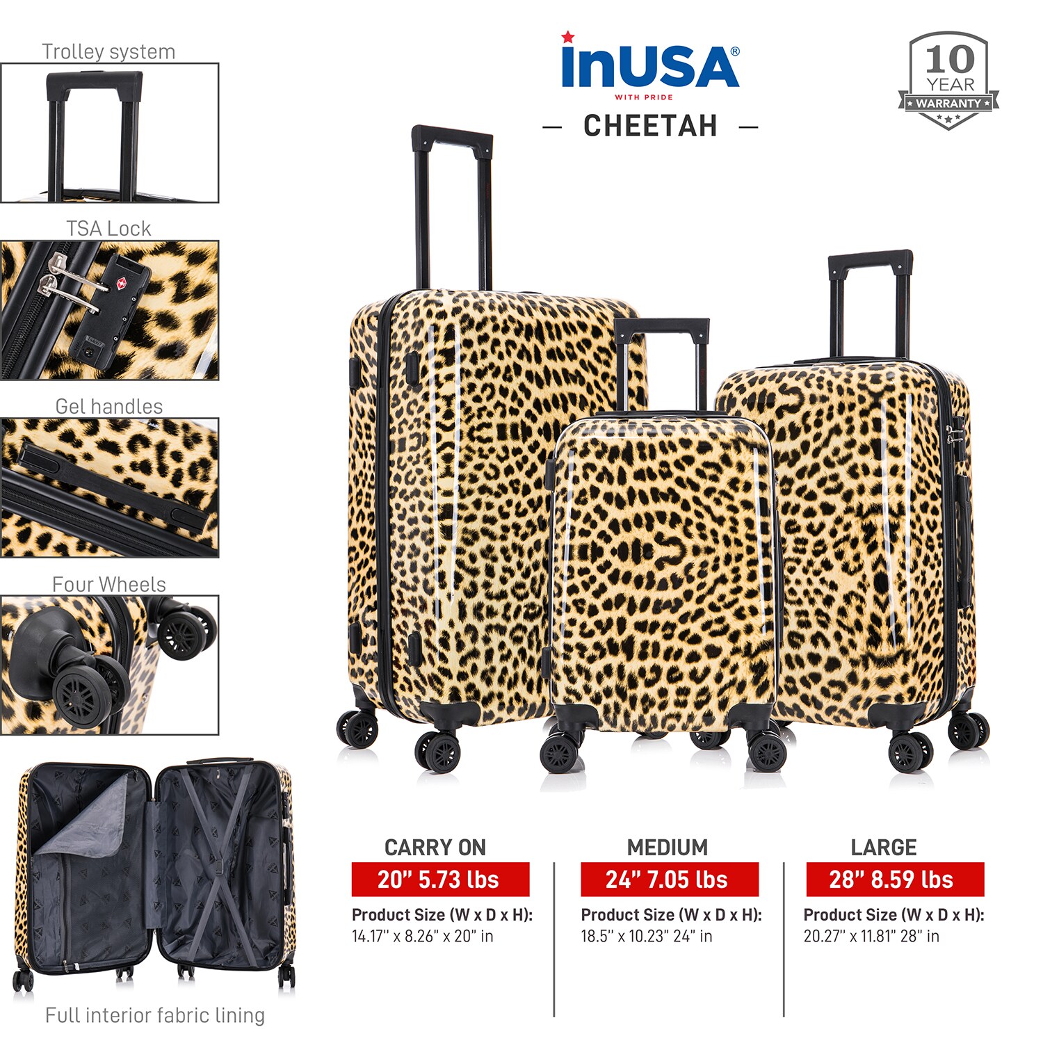 InUSA IUAPCSML-CHE Luggage-And-Luggage-Sets - View #3