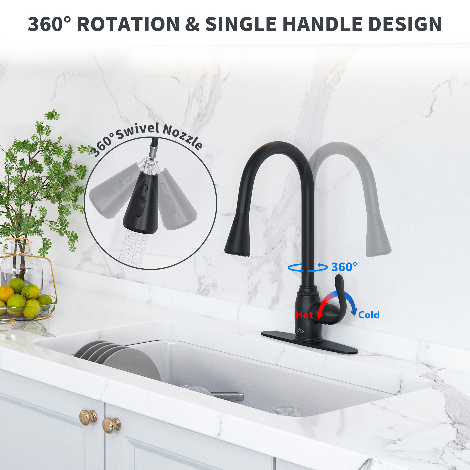 CASAINC CA-D0674-BN Kitchen-Faucets - View #3