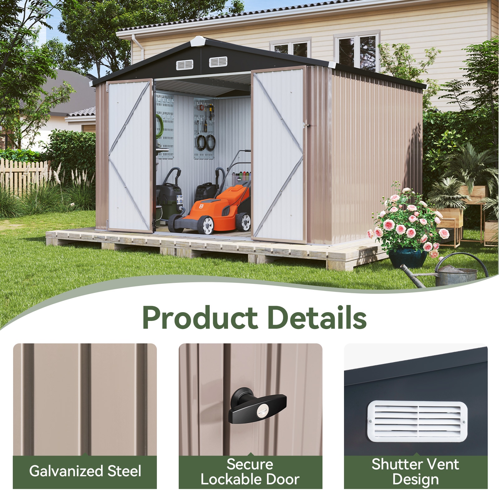 AOXUN AX-03808B Metal-Storage-Buildings-Sheds - View #3