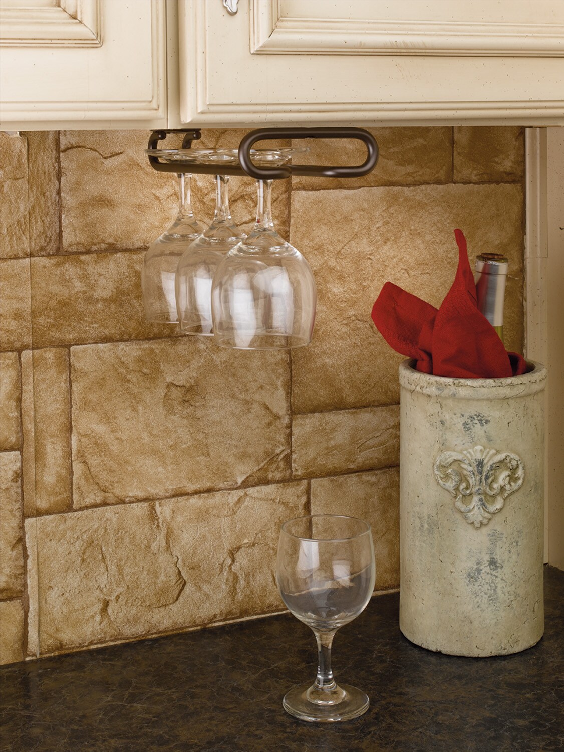 Rev-A-Shelf 3150-11ORB 4.25-in W x 1.5-in H 1-Tier Under-shelf Metal Stemware Holder