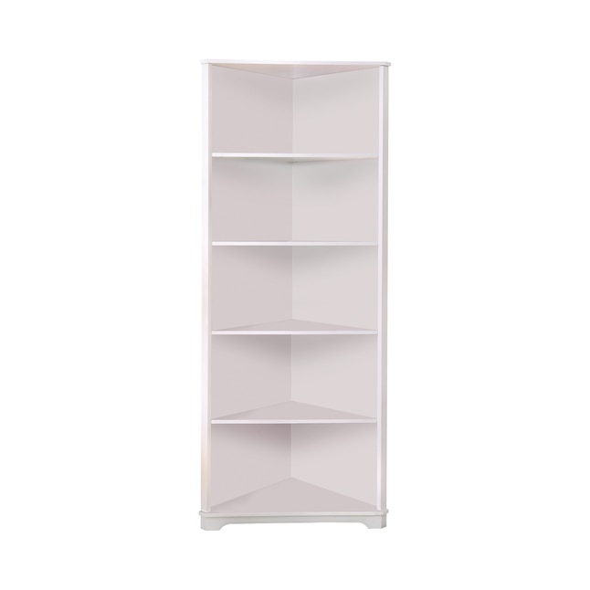 White Wood 5 Shelf Corner Bookcase 32, Wayfair Corner Bookcase White