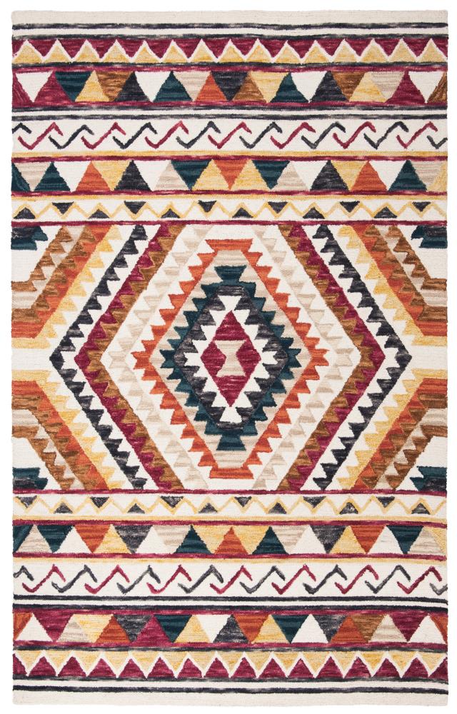 Safavieh APN806P-5 Aspen Bern 5 x 8 (ft) Tufted Wool Rust/Ivory Rectangular Indoor Abstract Southwestern Area rug